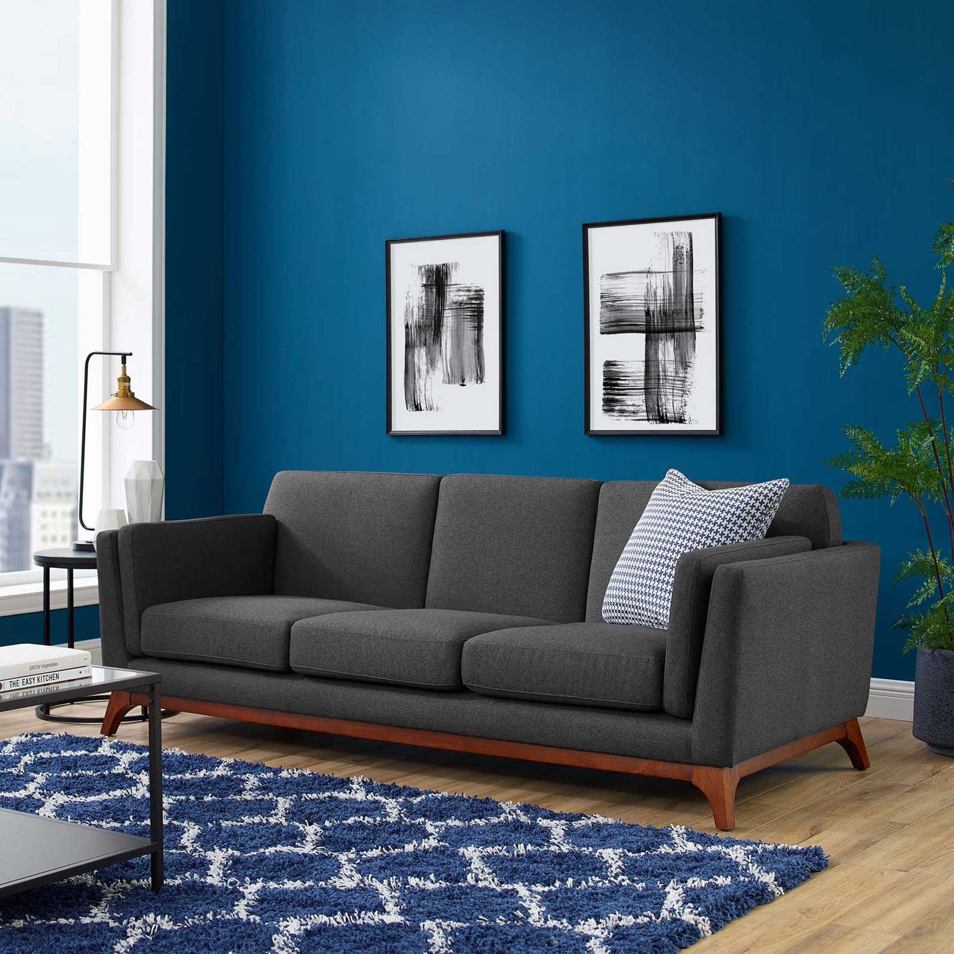 Casa Upholstered Fabric Sofa Gray - Image 5