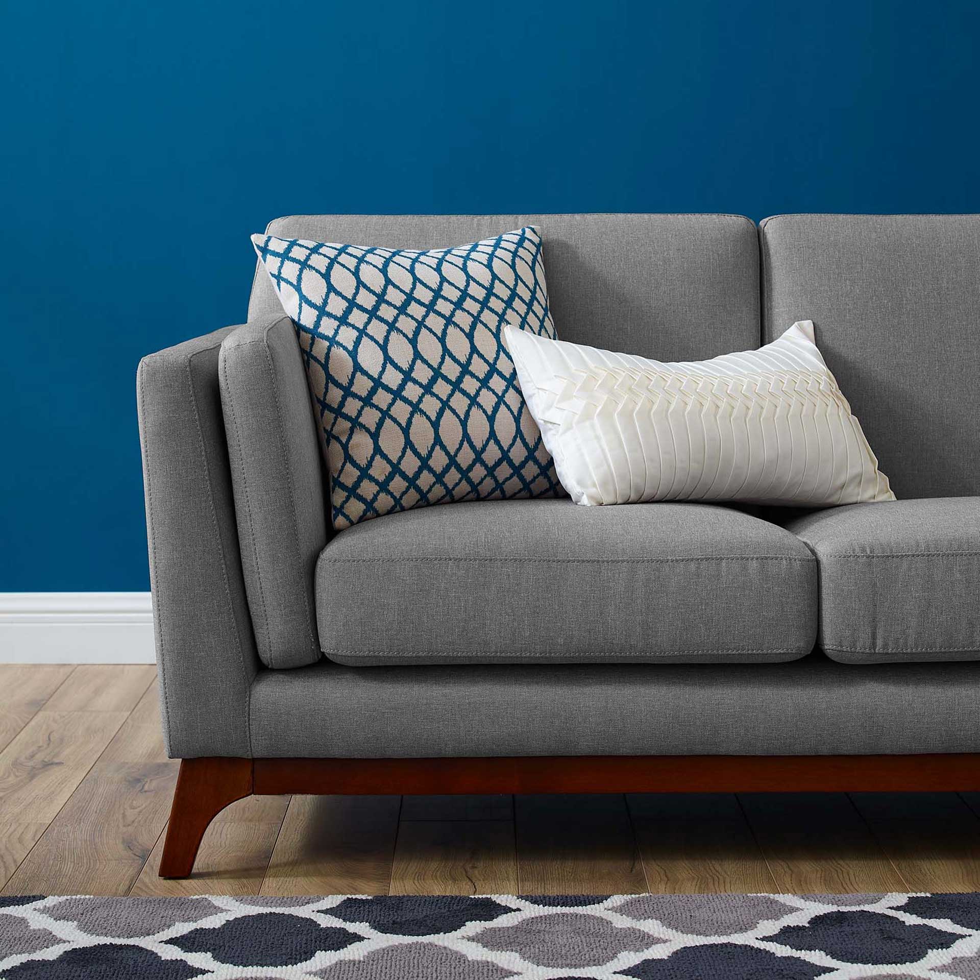 Casa Upholstered Fabric Sofa Light Gray - Image 4