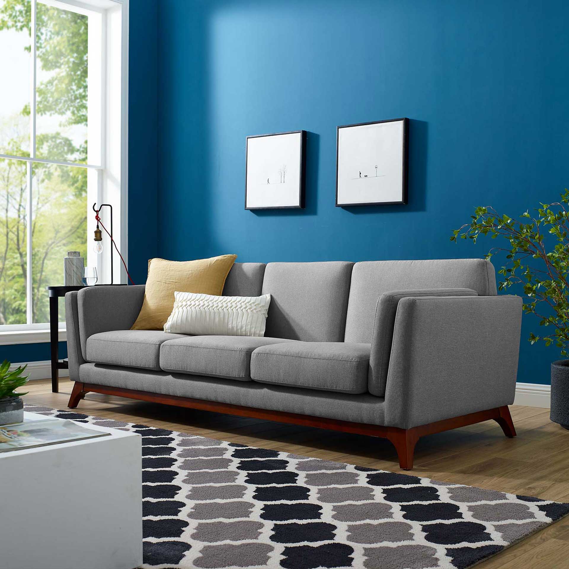 Casa Upholstered Fabric Sofa Light Gray - Image 5