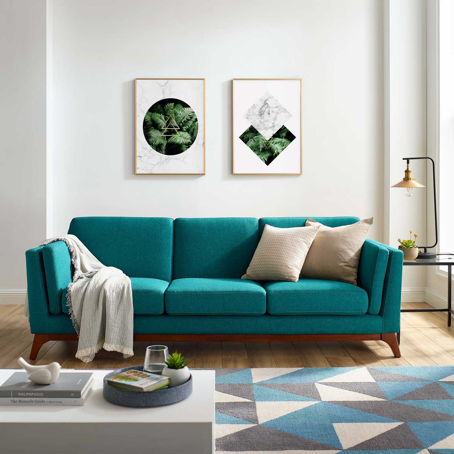 Casa Upholstered Fabric Sofa Teal - Image 4