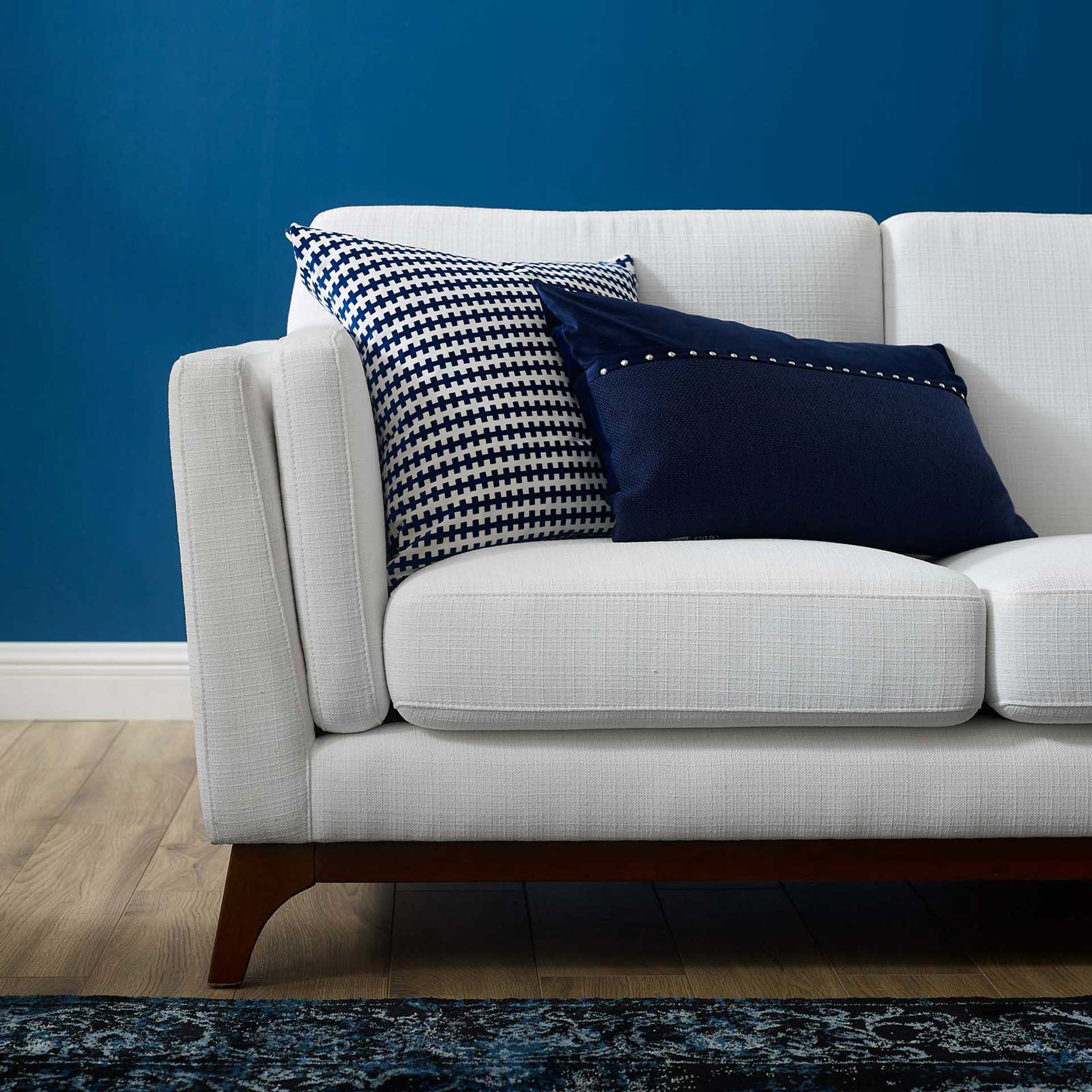 Casa Upholstered Fabric Sofa White - Image 4