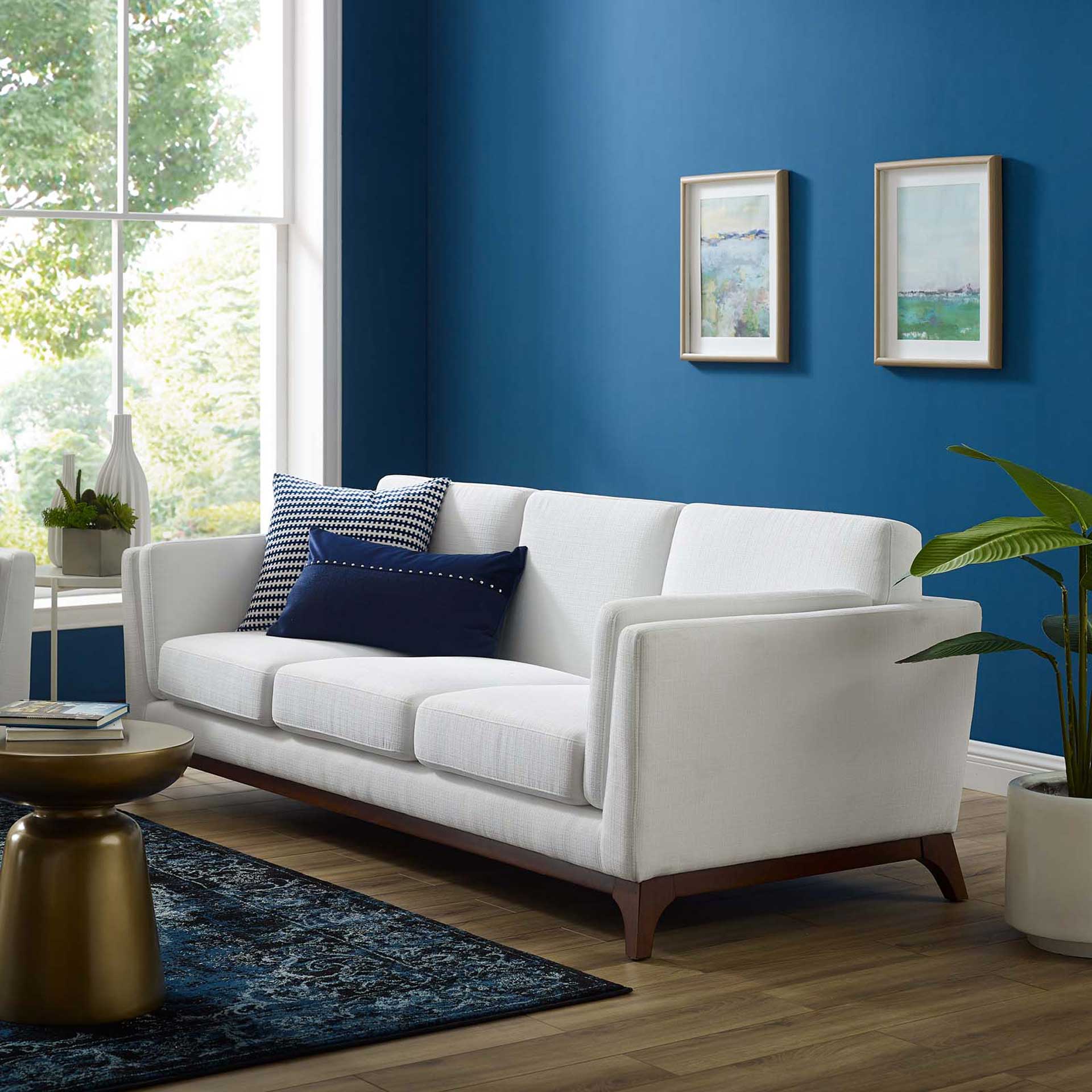 Casa Upholstered Fabric Sofa White - Image 5