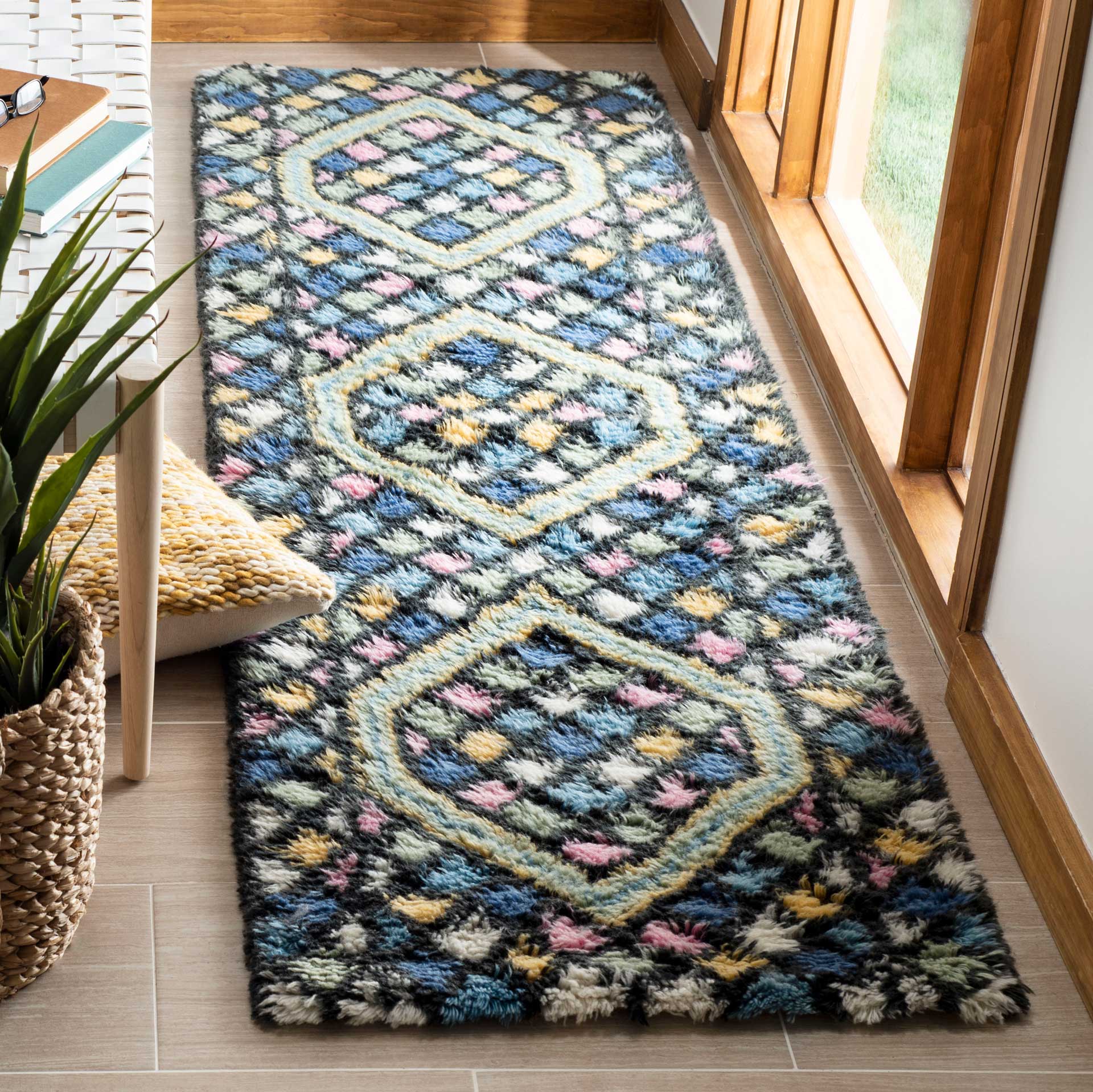 Casablanca Blue/Gold Runner Rug - Image 2