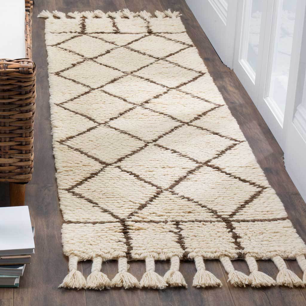 Casablanca Diamond Ivory/Brown Runner Rug - Image 2