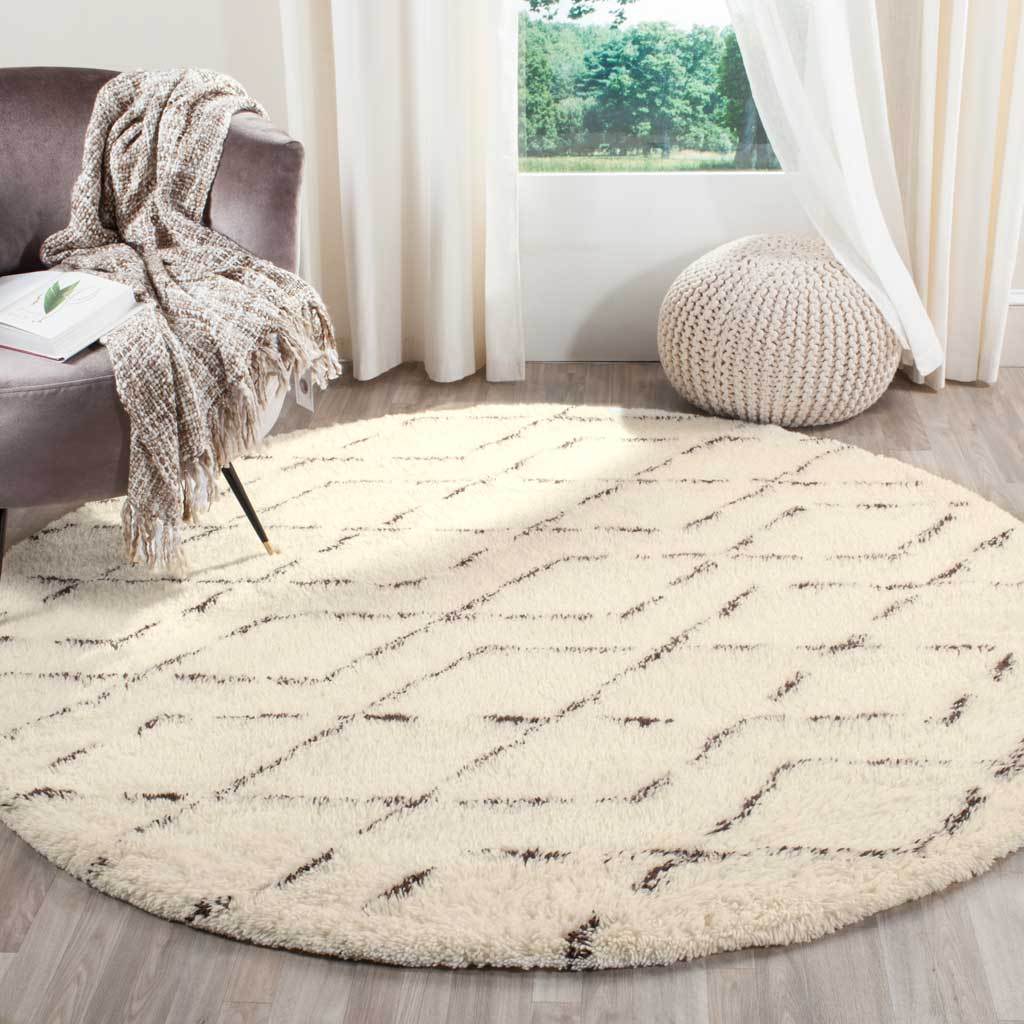 Casablanca Geometry Ivory/Brown Round Rug - Image 3