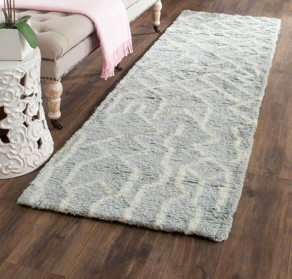 Casablanca Mosaic Blue/Ivory Runner Rug - Image 3