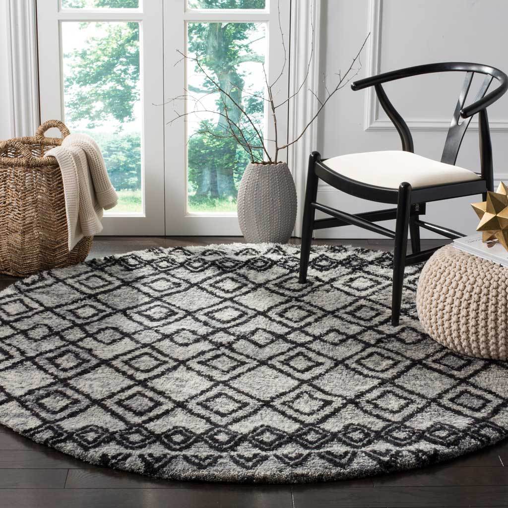 Casablanca Tribal Gray/Charcoal Round Rug - Image 3