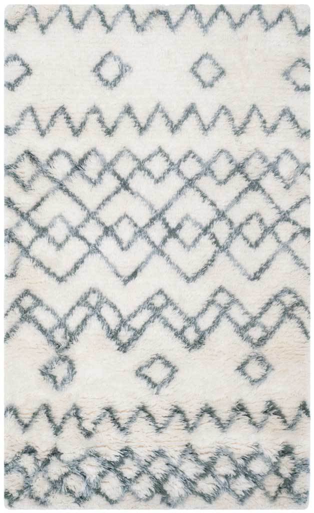 Casablanca Tribal Ivory/Blue Area Rug - Image 3
