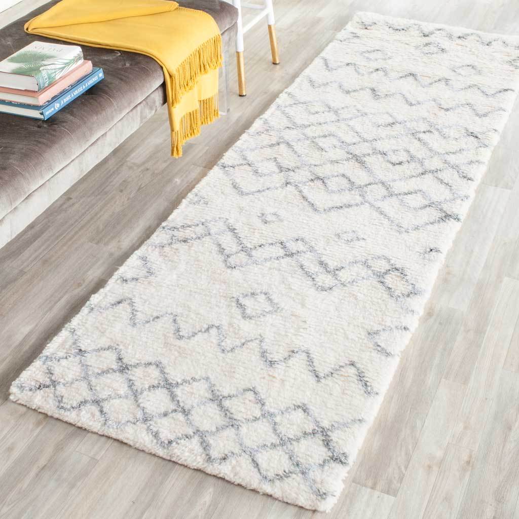 Casablanca Tribal Ivory/Blue Runner Rug - Image 3