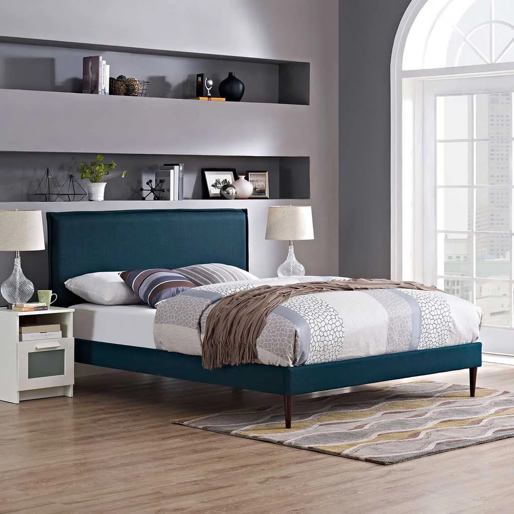 Caslon Fabric Platform Bed Azure - Image 5