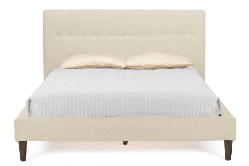 Cass Light Beige Linen Bed - Image 2