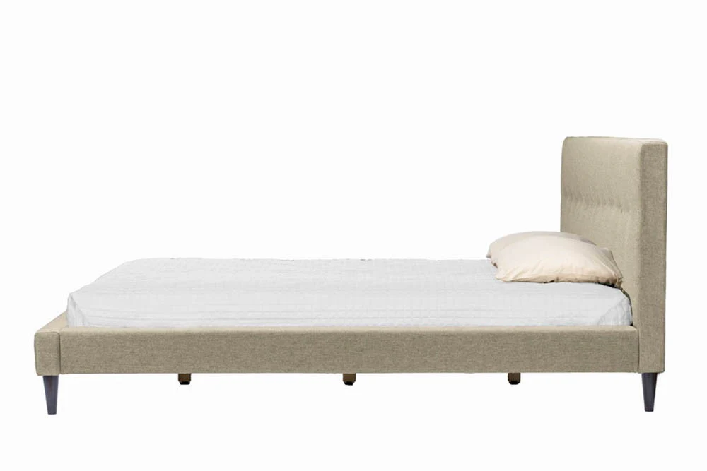 Cass Light Beige Linen Bed - Image 4