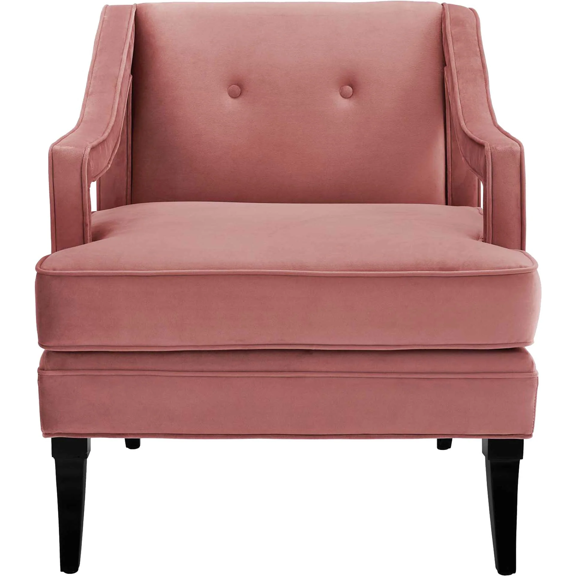 Cassandra Upholstered Velvet Armchair Dusty Rose - Image 2