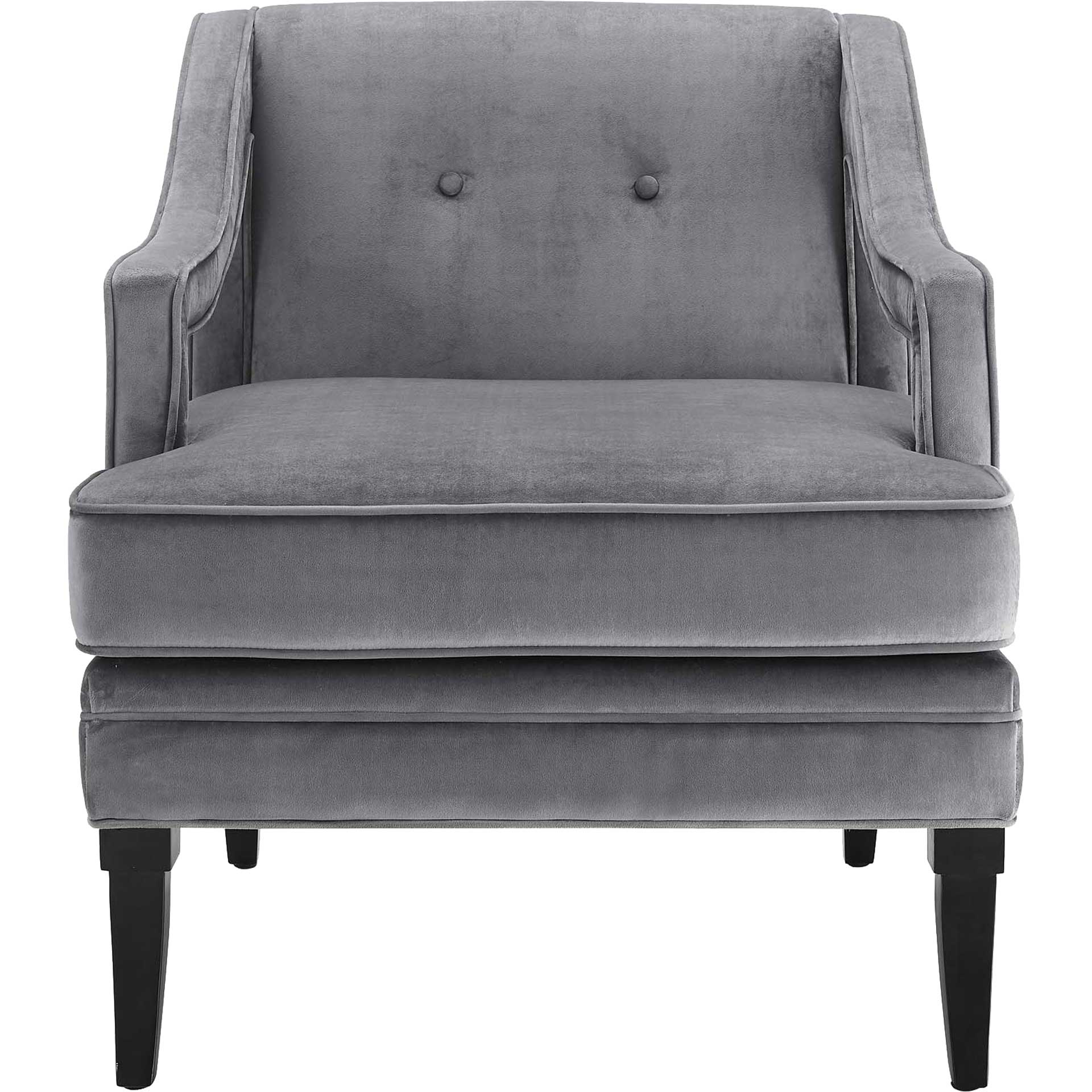 Cassandra Upholstered Velvet Armchair Gray - Image 2