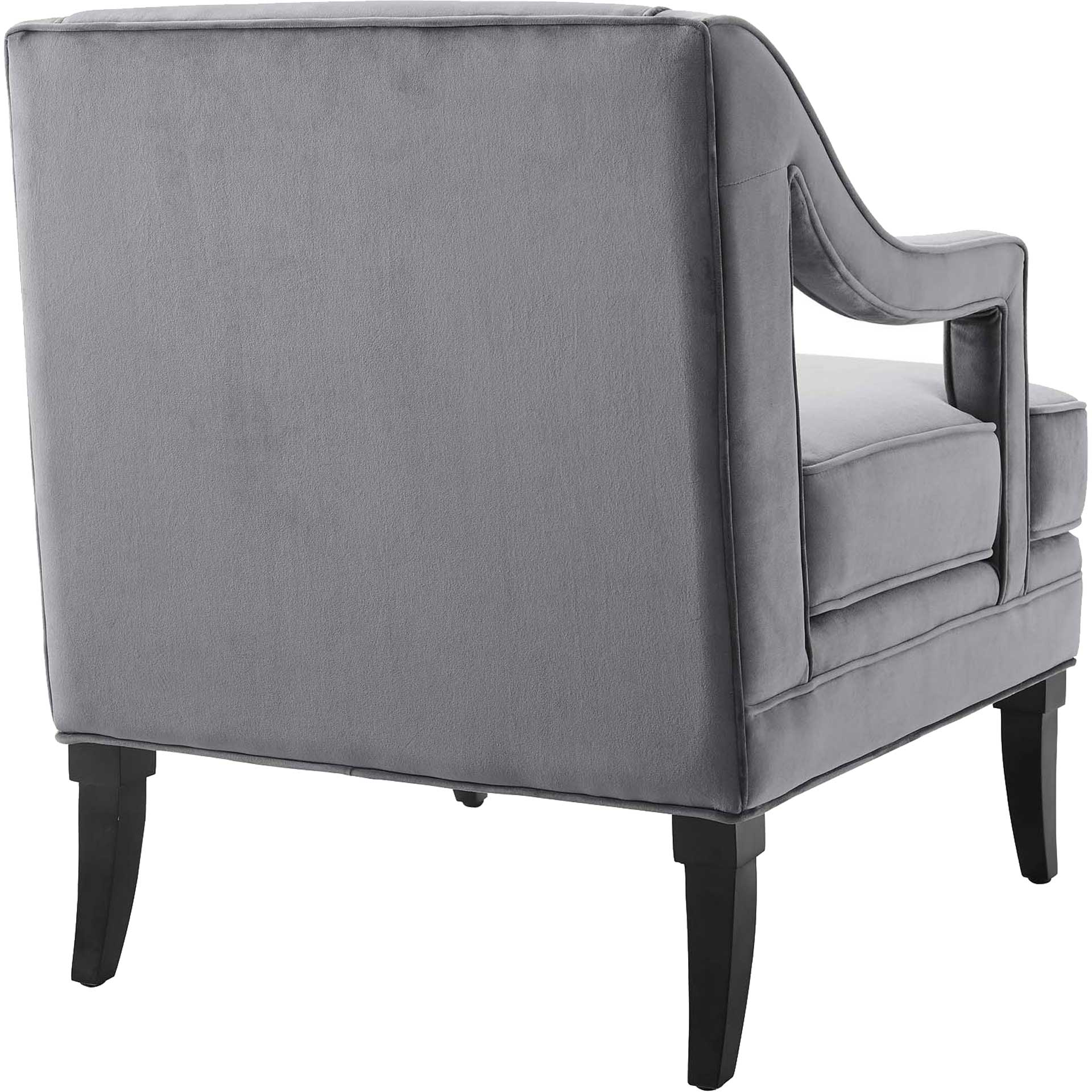 Cassandra Upholstered Velvet Armchair Gray - Image 3