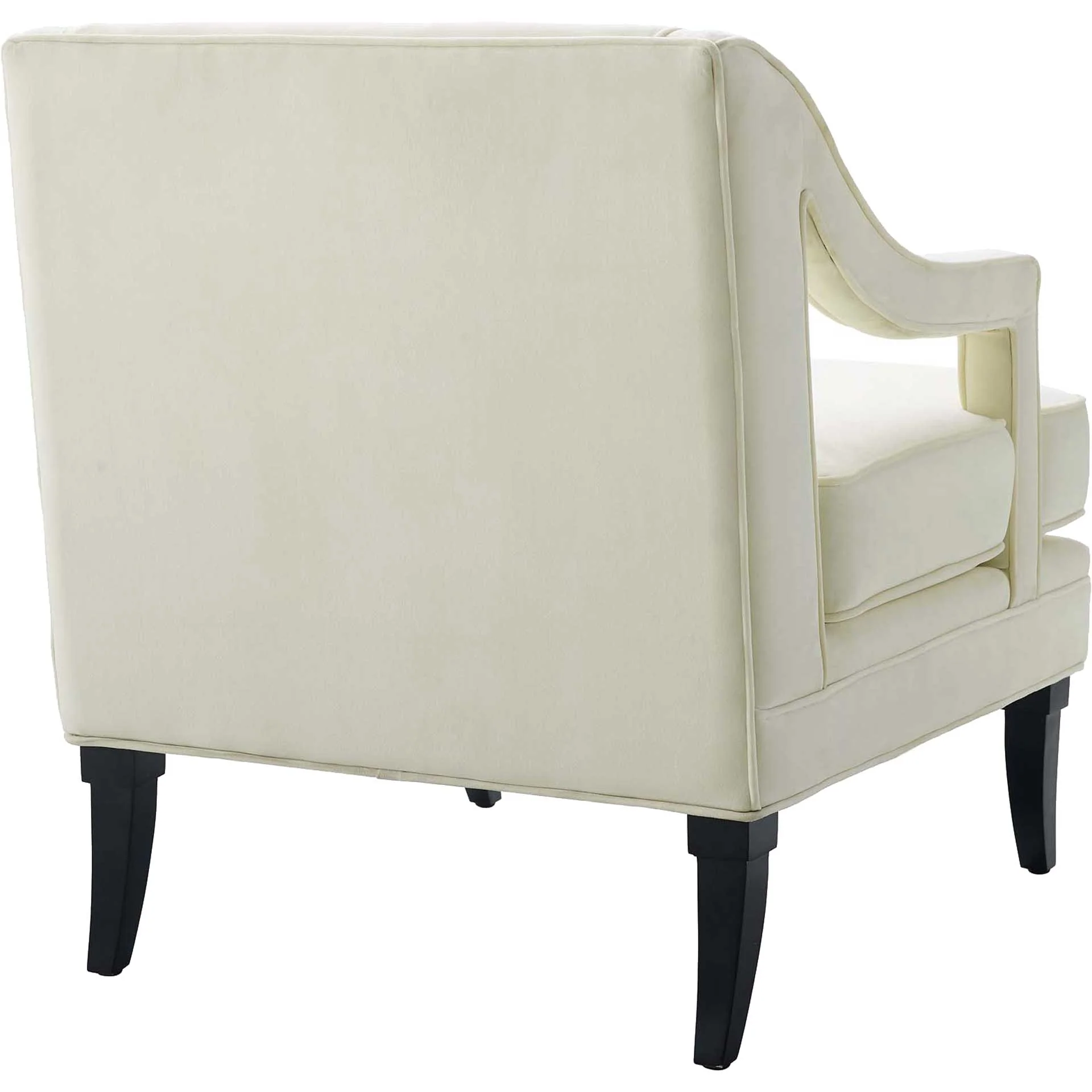 Cassandra Upholstered Velvet Armchair Ivory - Image 3