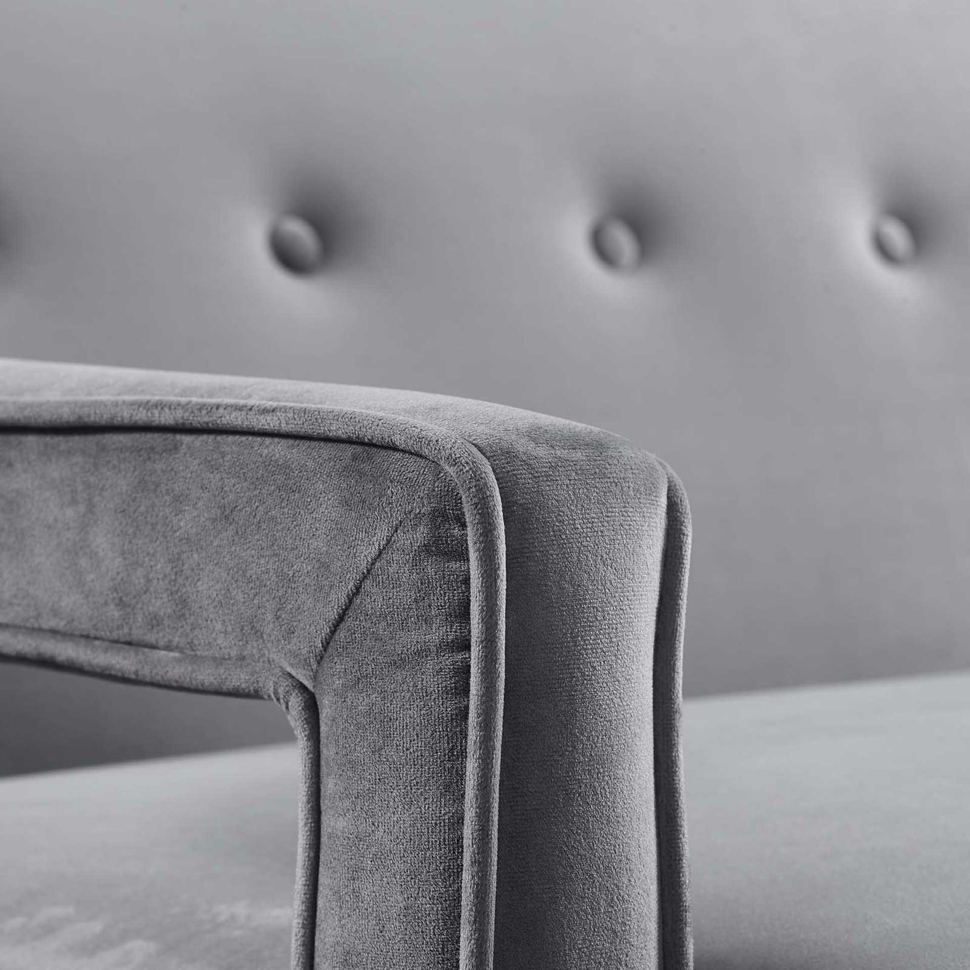 Cassandra Upholstered Velvet Sofa Gray - Image 5