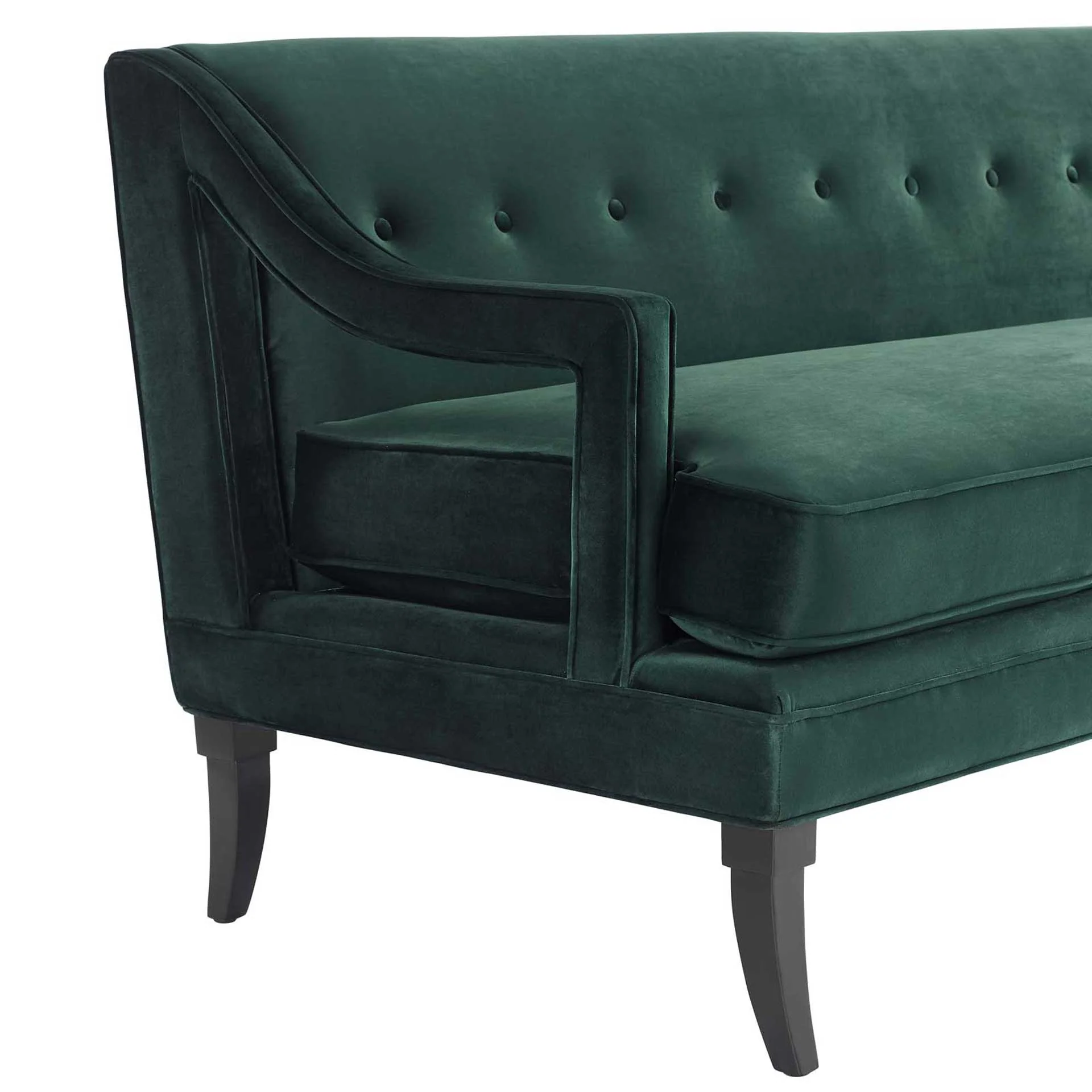 Cassandra Upholstered Velvet Sofa Green - Image 4
