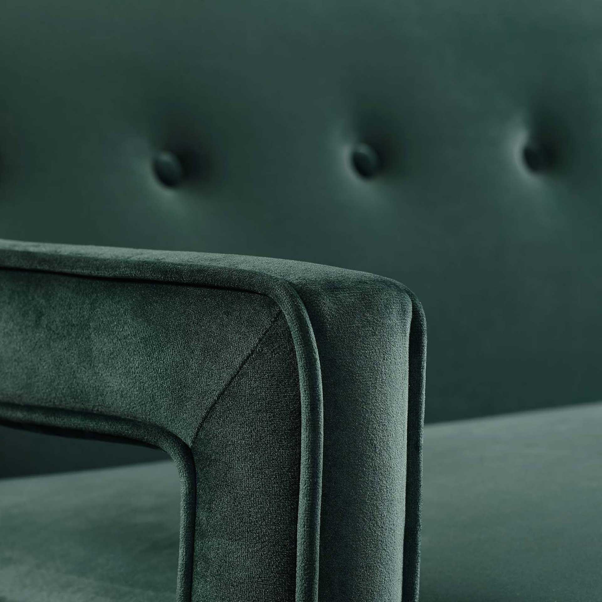 Cassandra Upholstered Velvet Sofa Green - Image 5