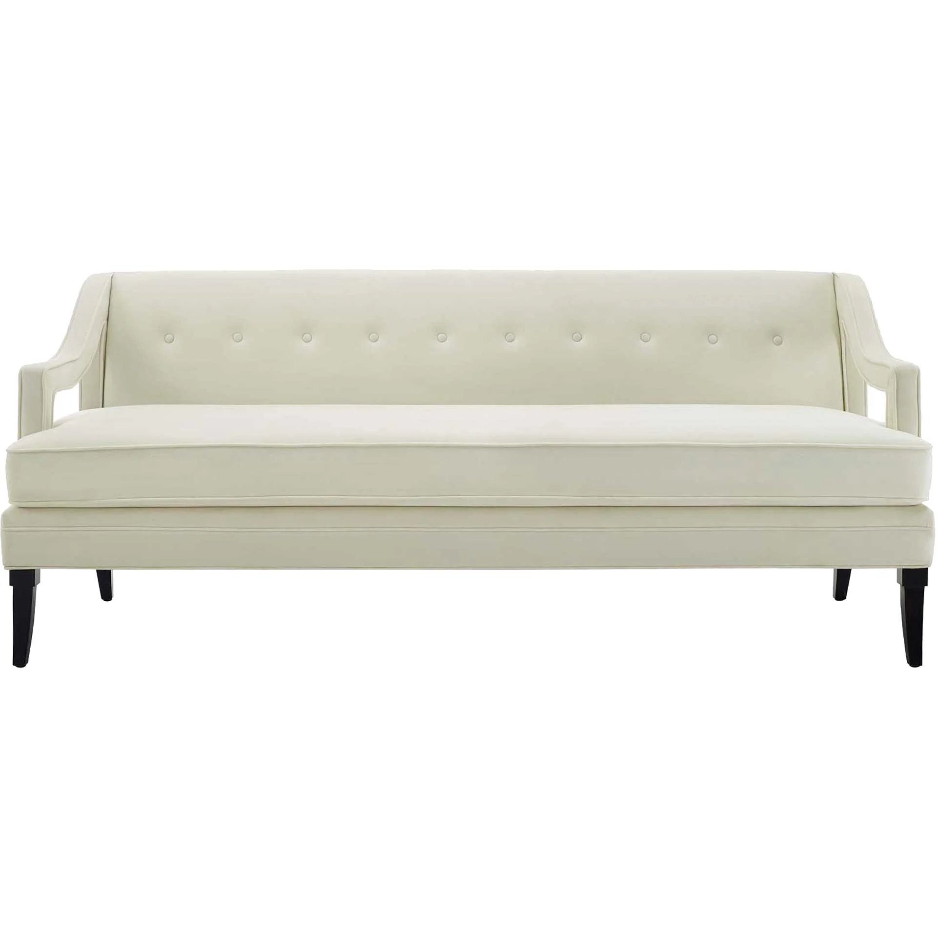 Cassandra Upholstered Velvet Sofa Ivory - Image 2