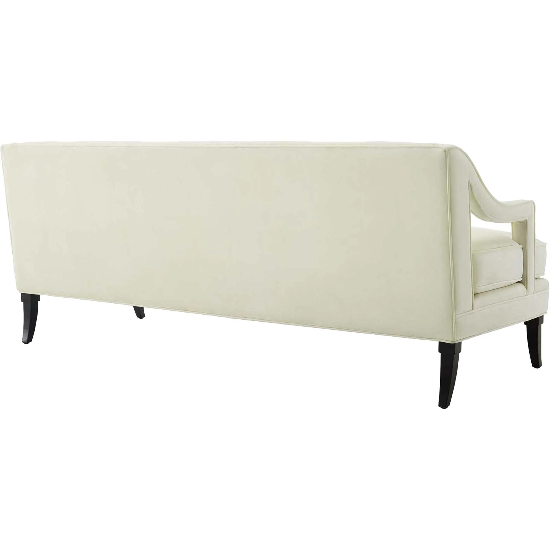 Cassandra Upholstered Velvet Sofa Ivory - Image 3