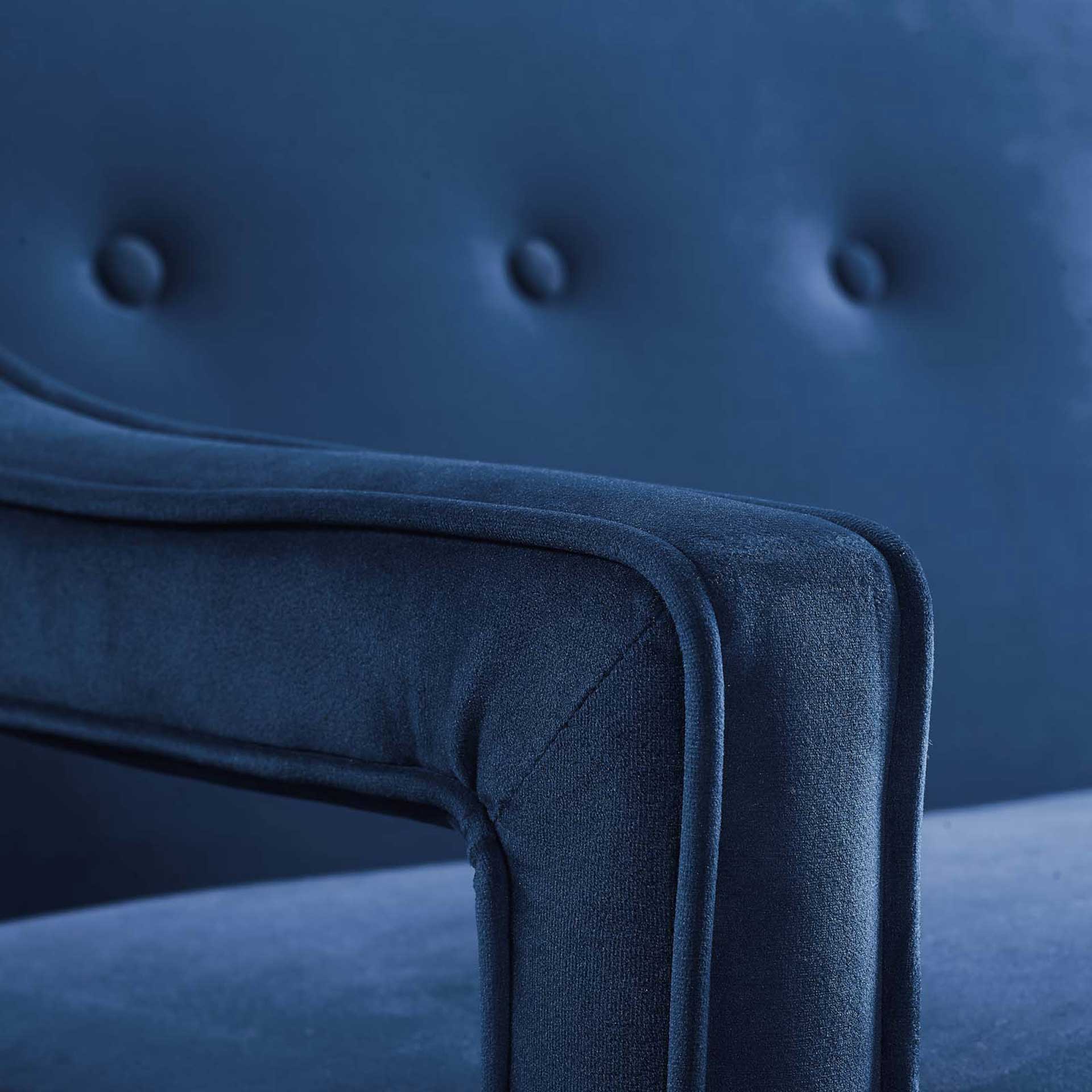 Cassandra Upholstered Velvet Sofa Navy - Image 5