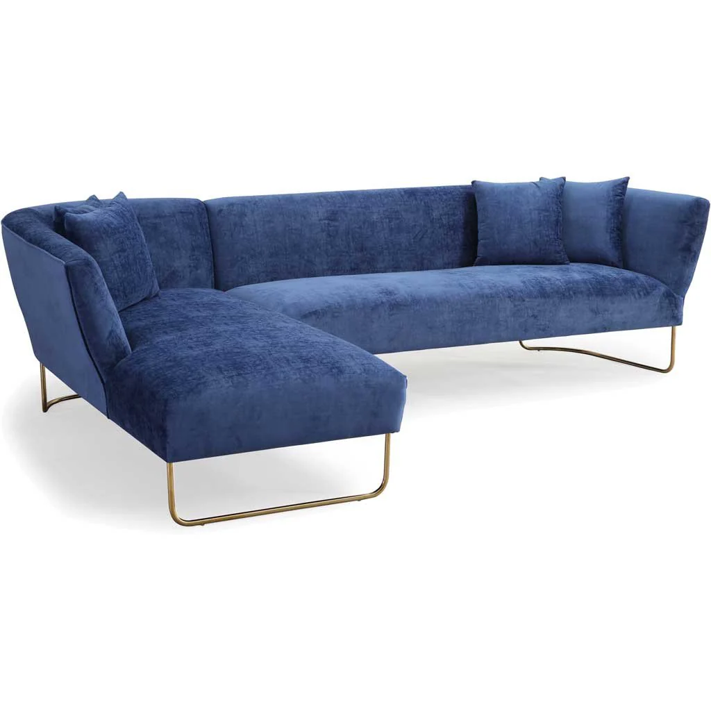 Castres Navy Velvet Sectional - Image 2