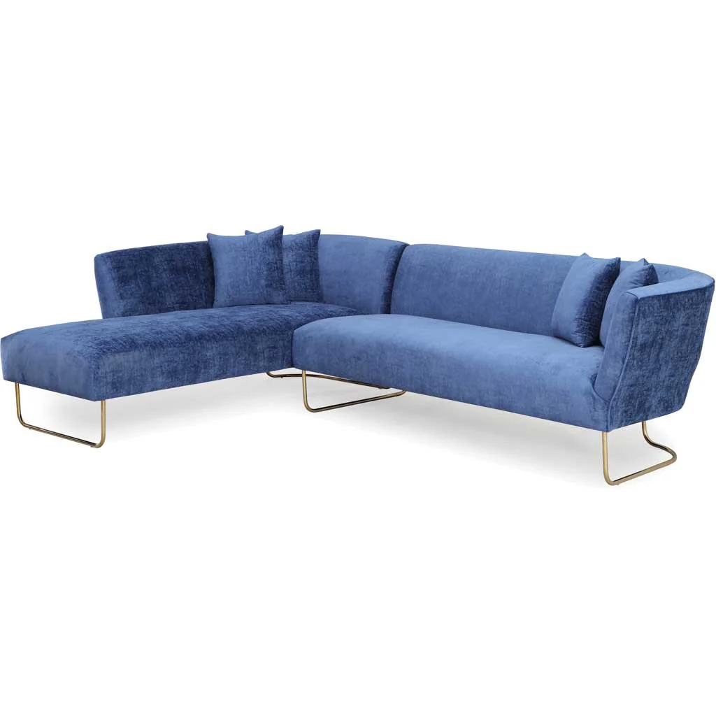 Castres Navy Velvet Sectional - Image 3
