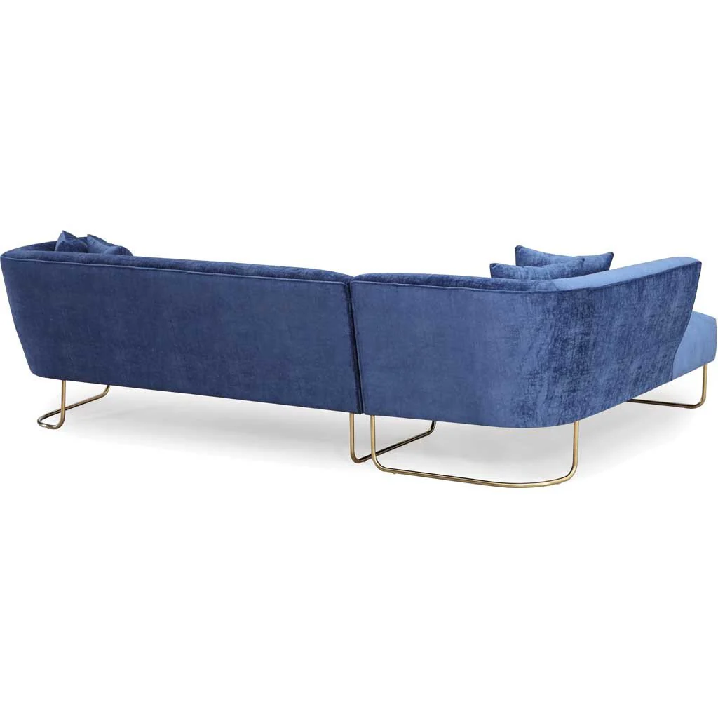 Castres Navy Velvet Sectional - Image 4