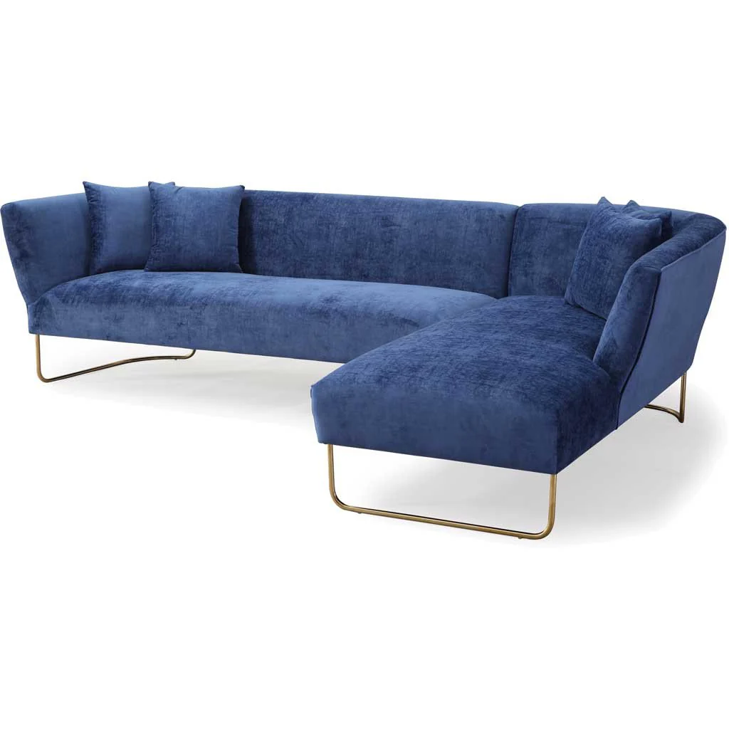 Castres Navy Velvet Sectional - Image 6