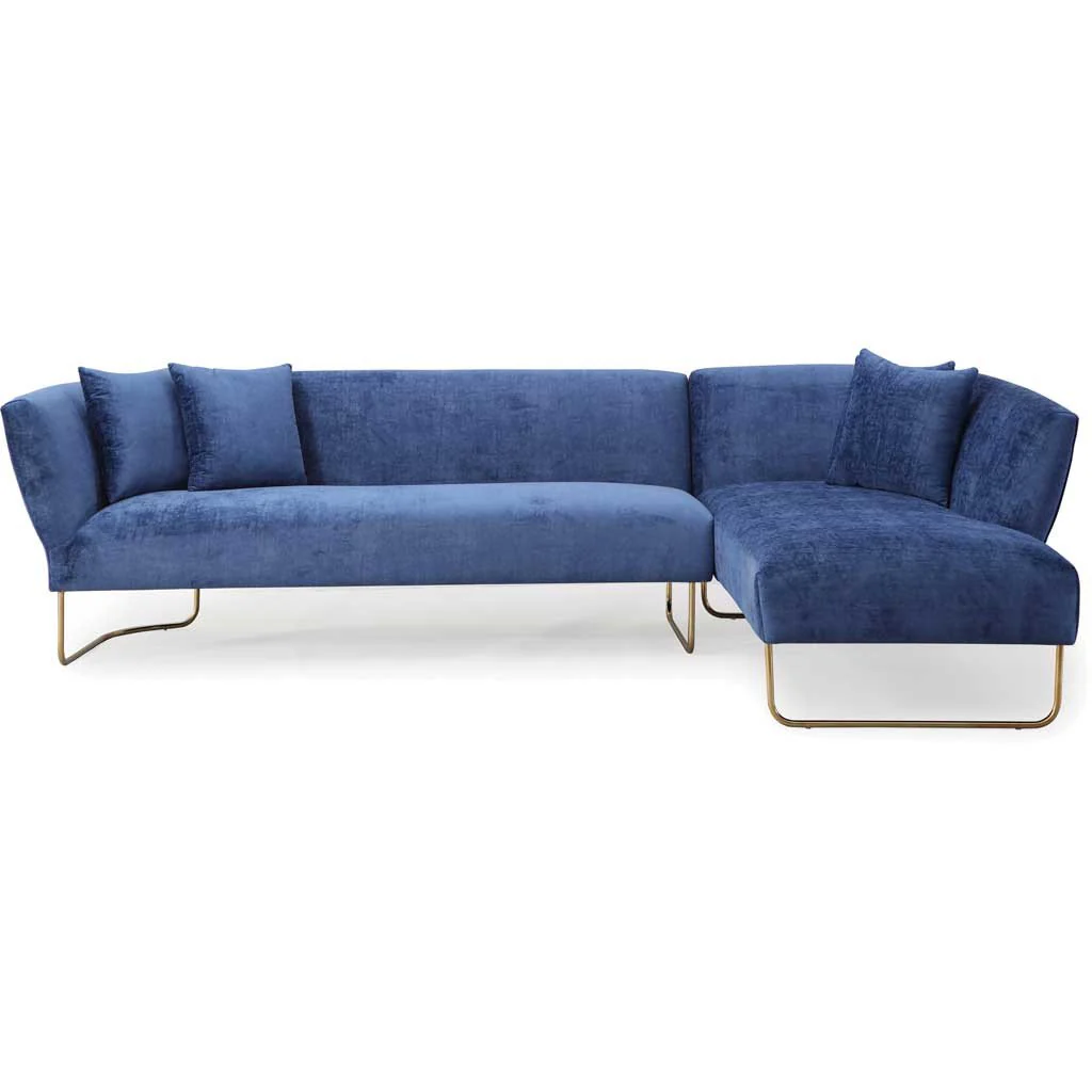 Castres Navy Velvet Sectional - Image 7