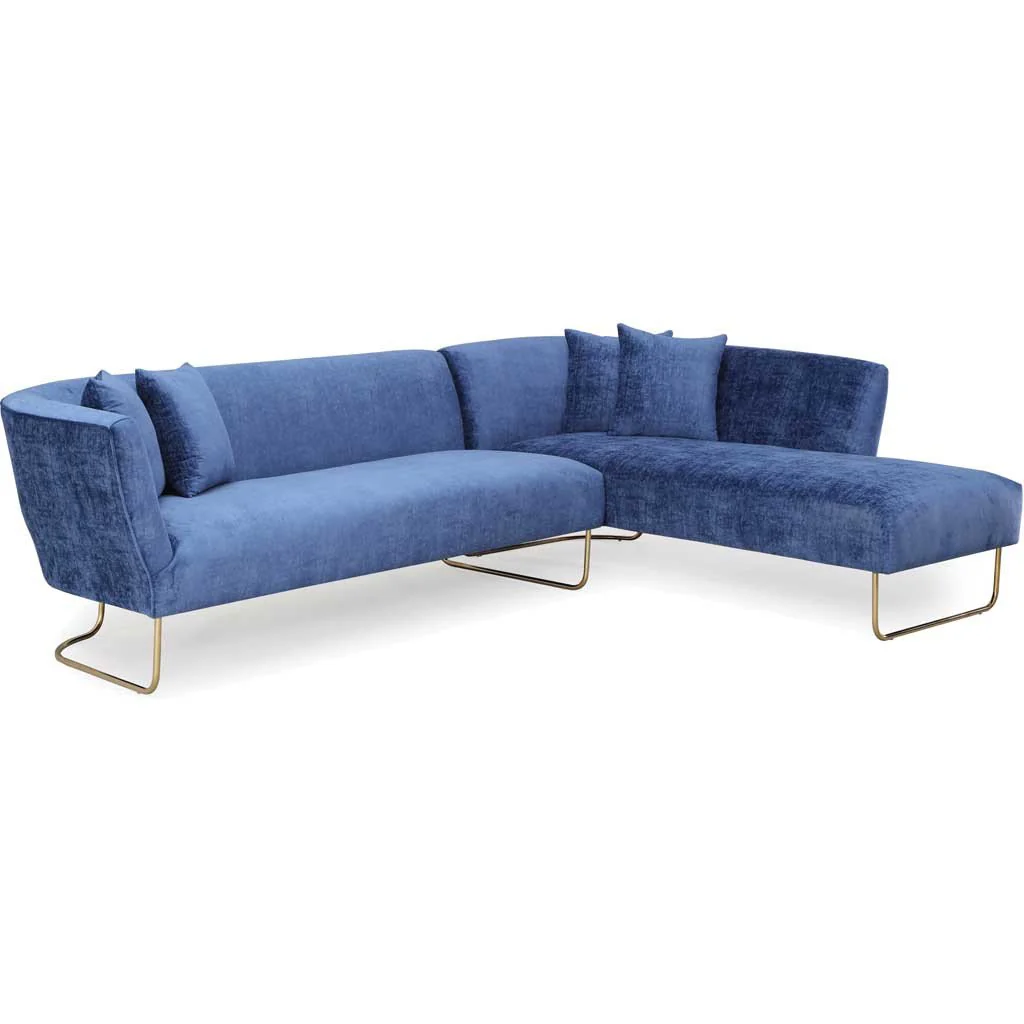 Castres Navy Velvet Sectional - Image 8