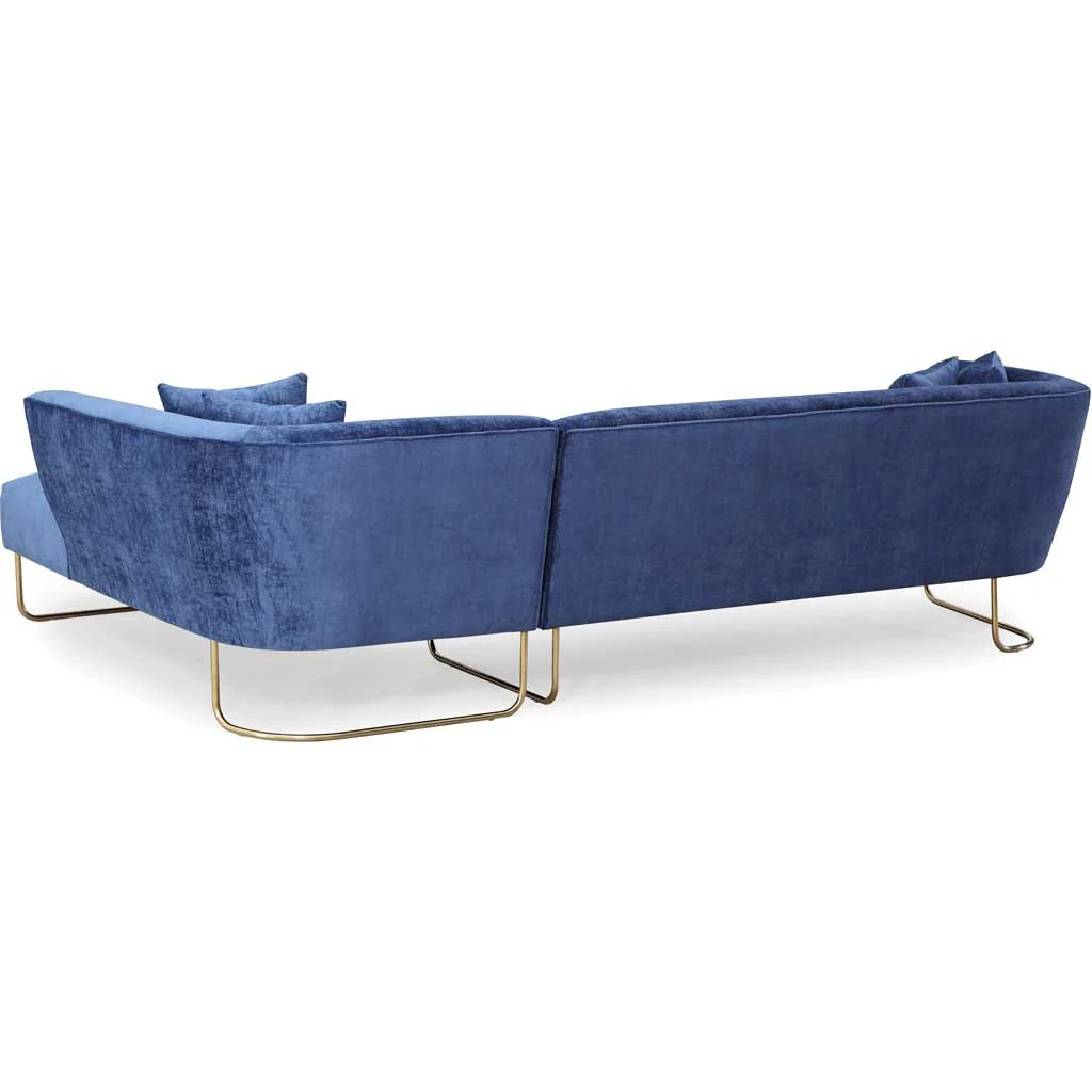 Castres Navy Velvet Sectional - Image 9