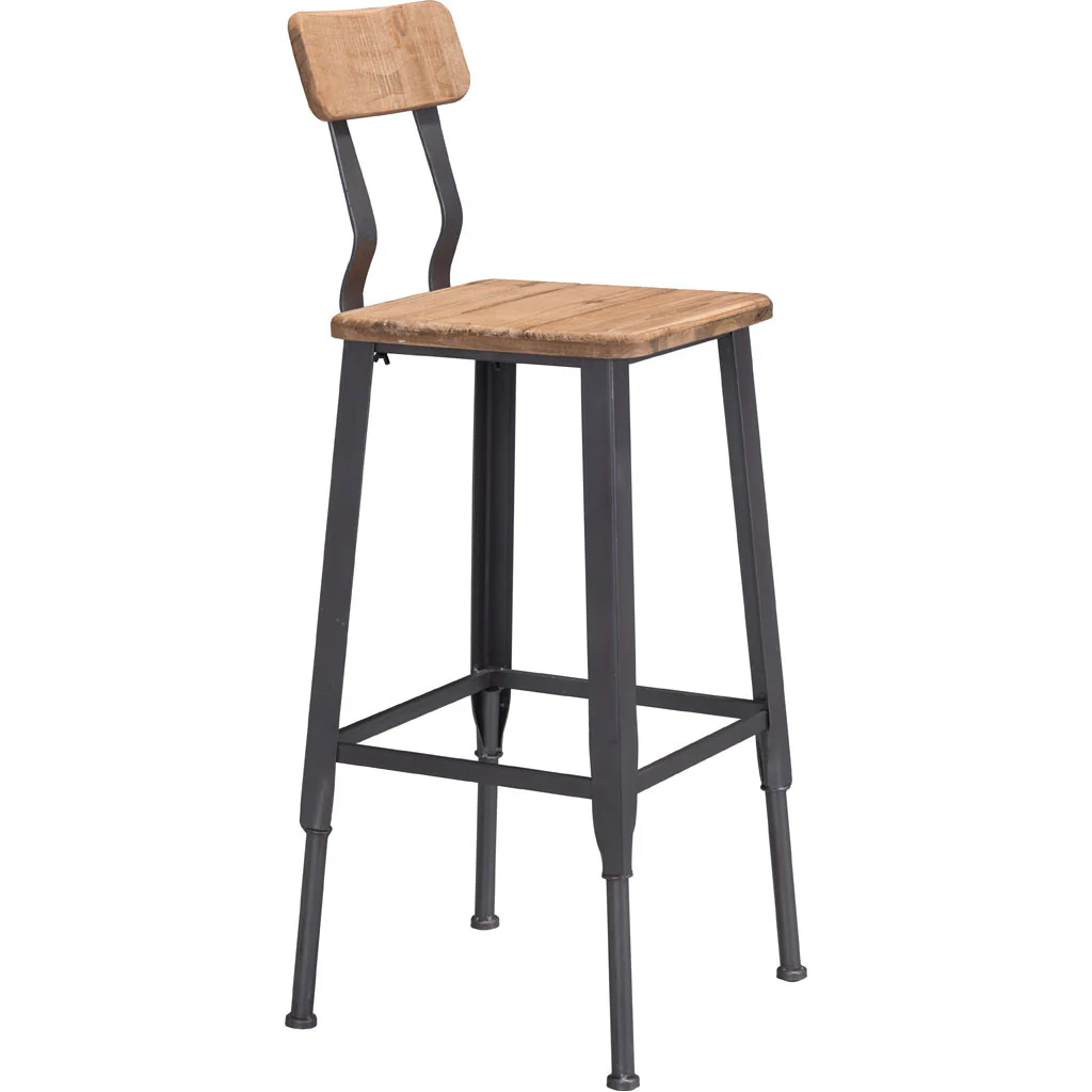 Catania Bar Chair Natural Pine & Industrial Gray - Image 5