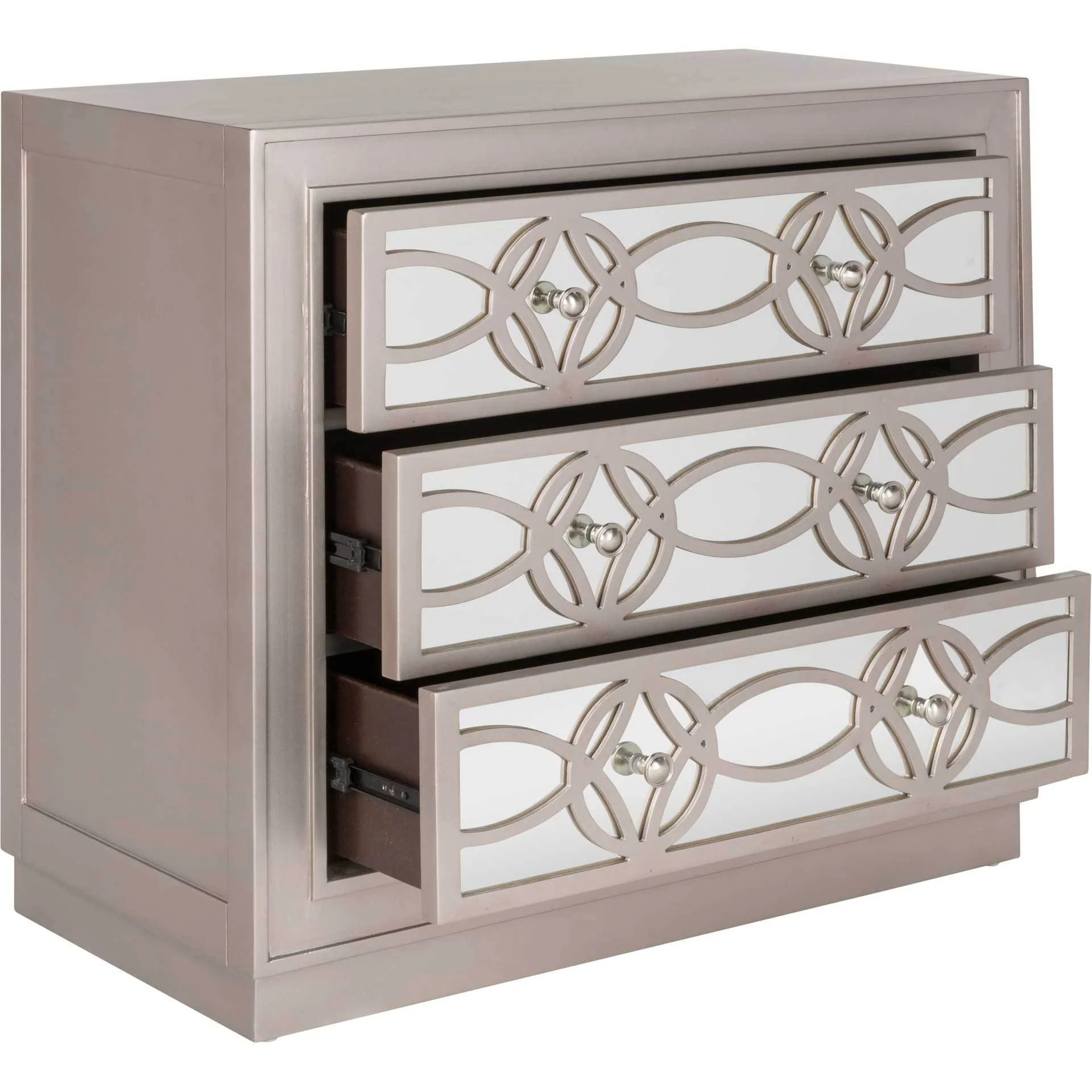 Cayden 3 Drawer Chest Champagne/Nickel/Mirror - Image 2