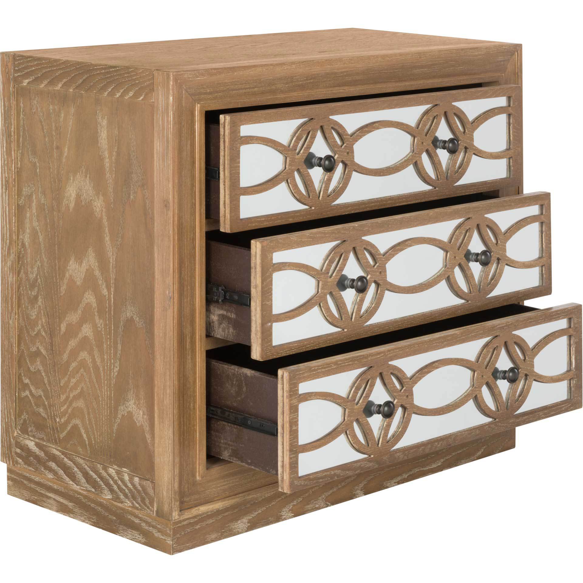 Cayden 3 Drawer Chest Oak/Dark Bronze/Mirror - Image 2