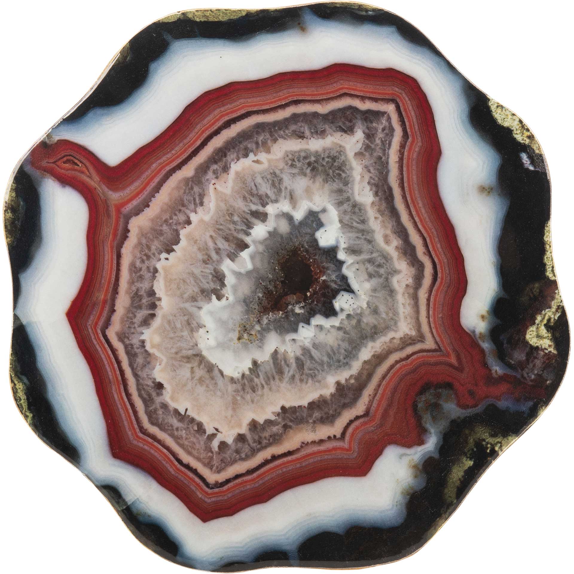 Cecilia Faux Agate Side Table Multi Blue/Maroon/Gold - Image 3