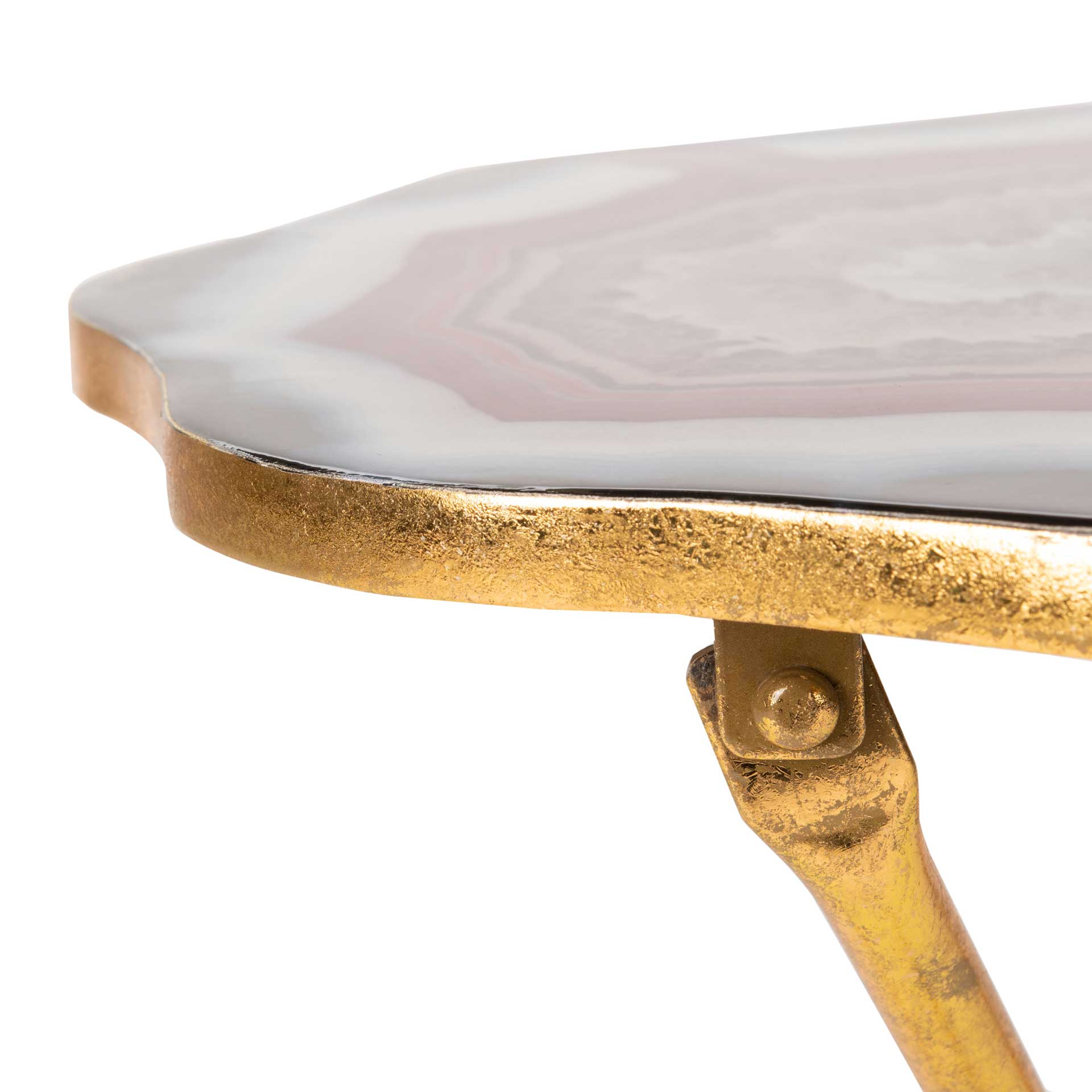 Cecilia Faux Agate Side Table Multi Blue/Maroon/Gold - Image 4