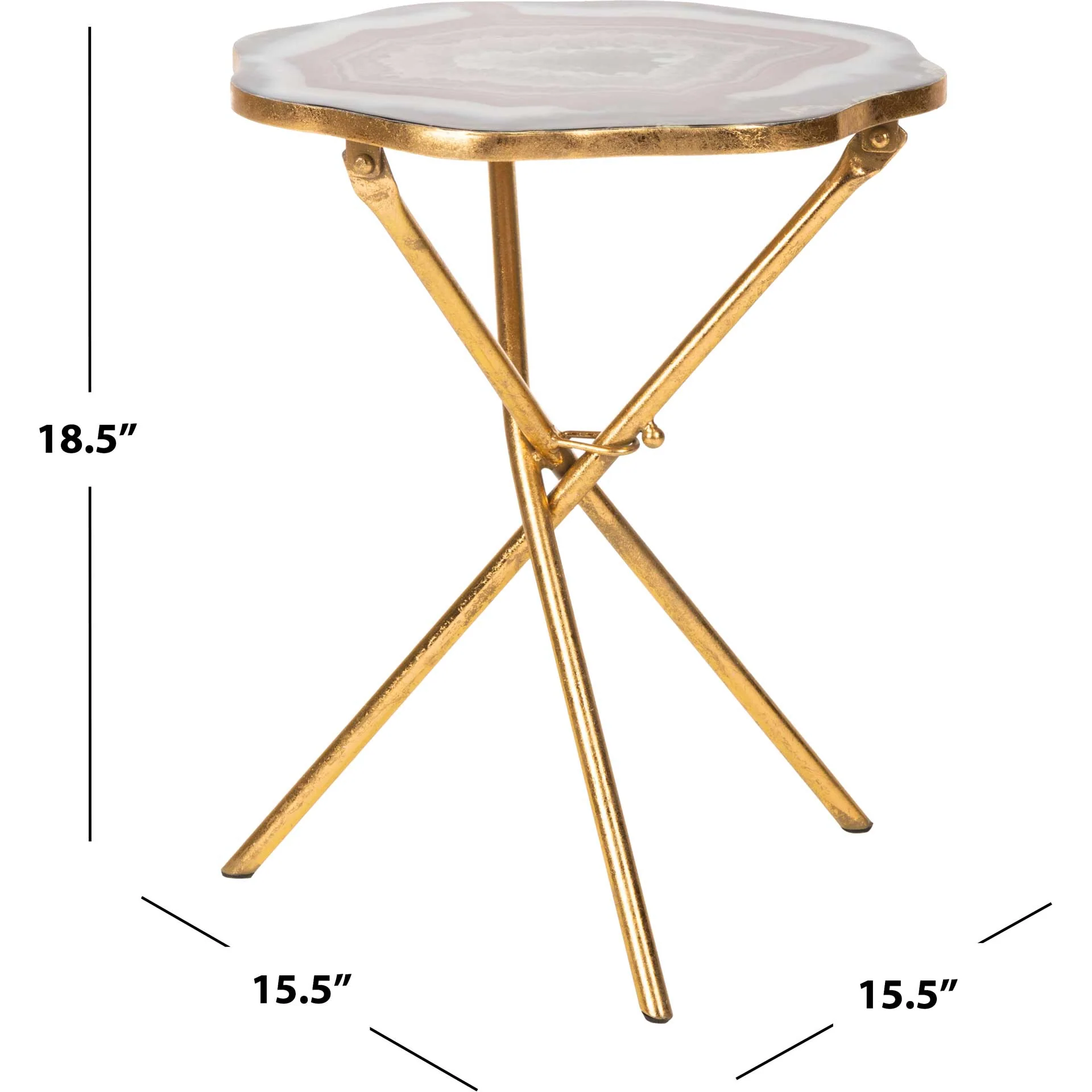 Cecilia Faux Agate Side Table Multi Blue/Maroon/Gold - Image 6