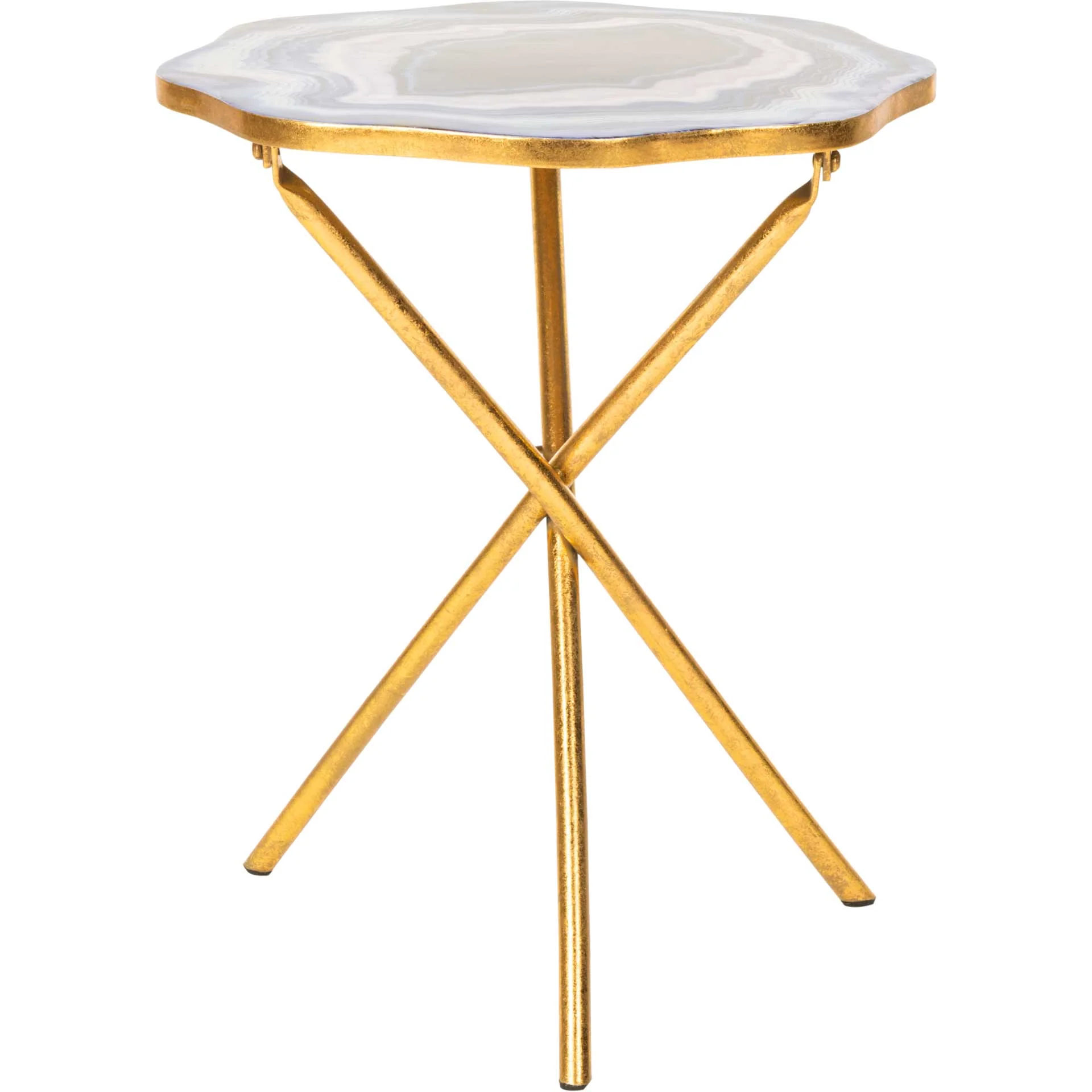 Cecilia Faux Agate Side Table Multi Blue/Purple/Gold - Image 2