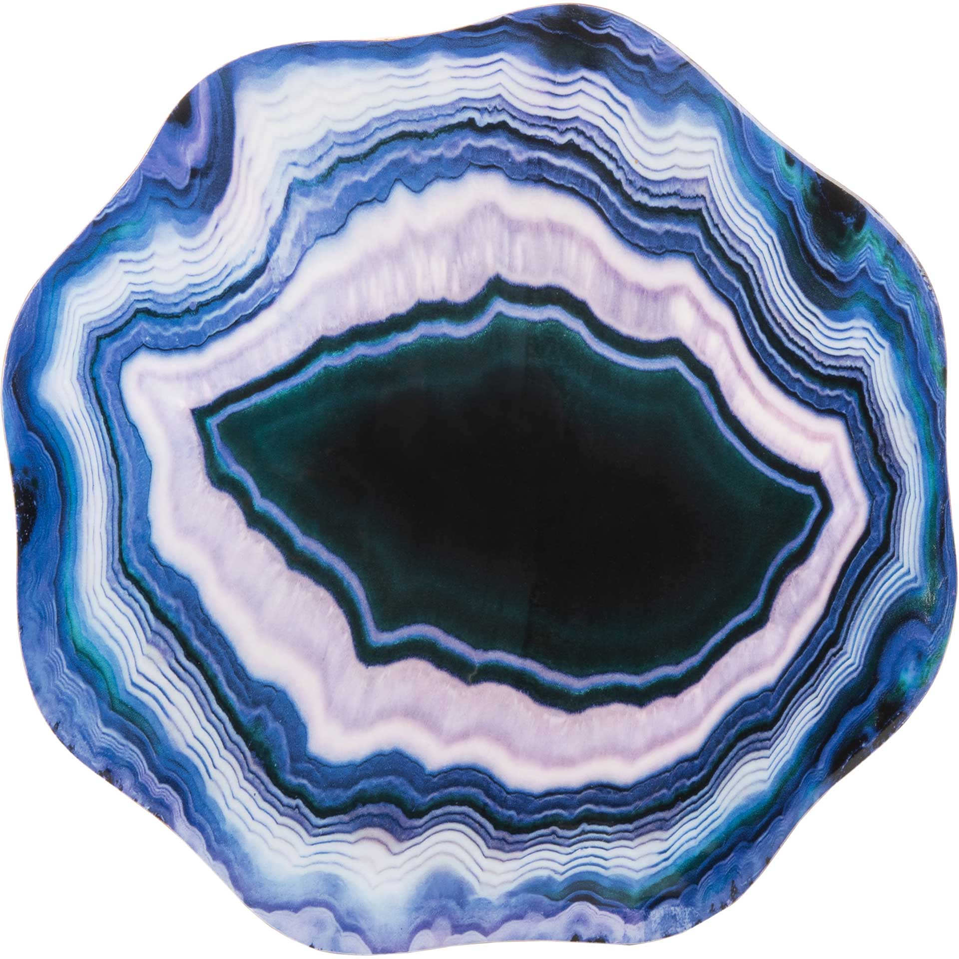 Cecilia Faux Agate Side Table Multi Blue/Purple/Gold - Image 3