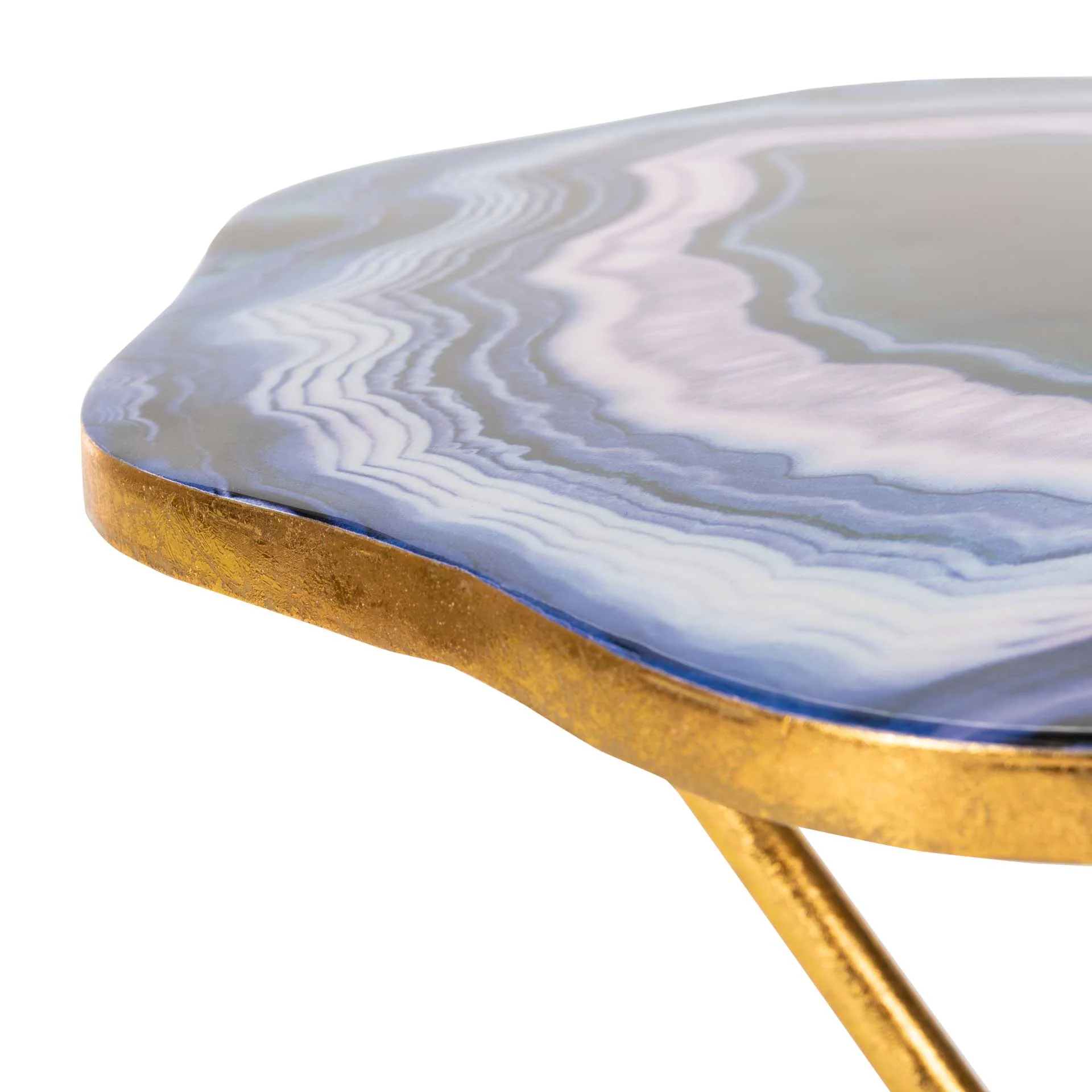 Cecilia Faux Agate Side Table Multi Blue/Purple/Gold - Image 4