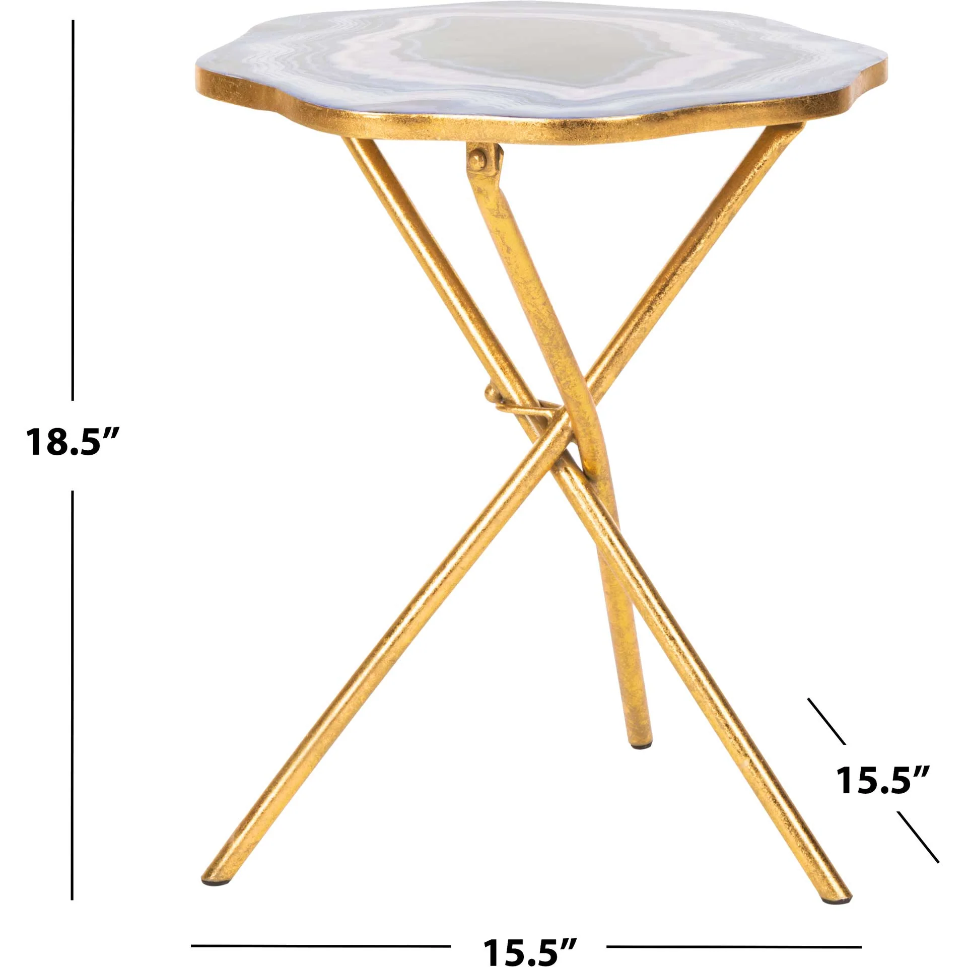 Cecilia Faux Agate Side Table Multi Blue/Purple/Gold - Image 6
