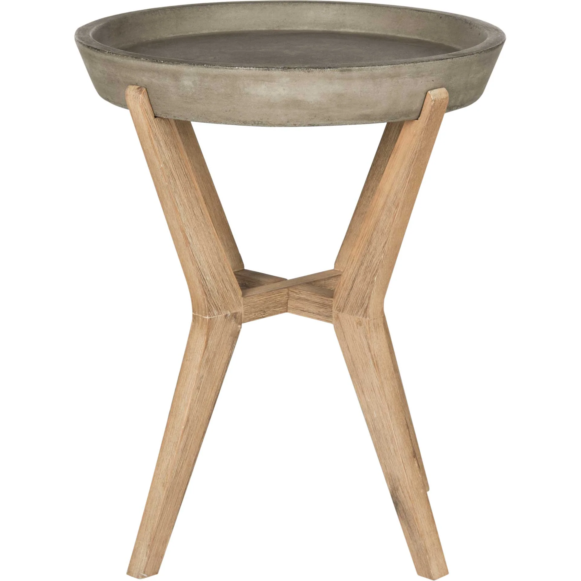 Cecilia Modern Concrete Round End Table Dark Gray - Image 2