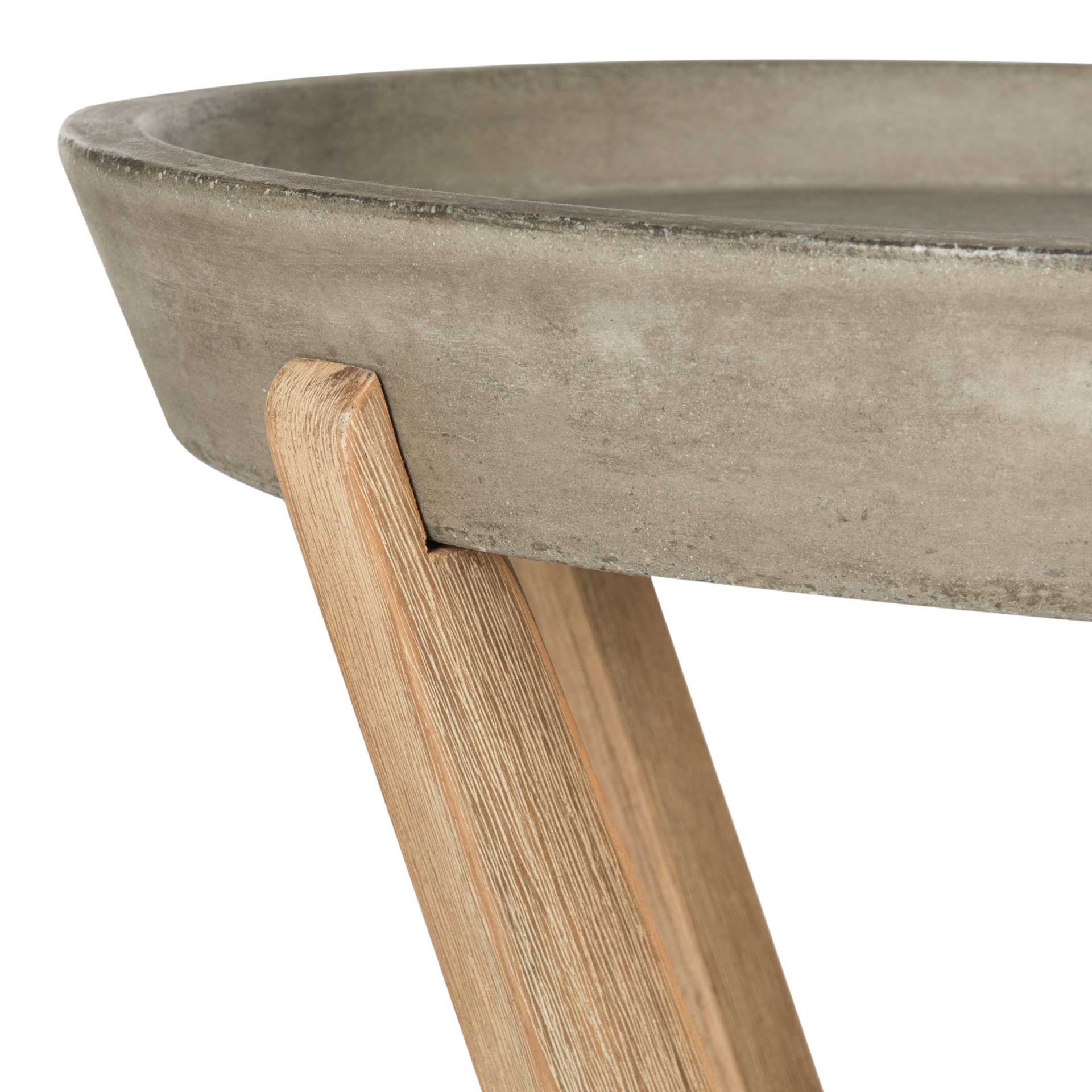 Cecilia Modern Concrete Round End Table Dark Gray - Image 3