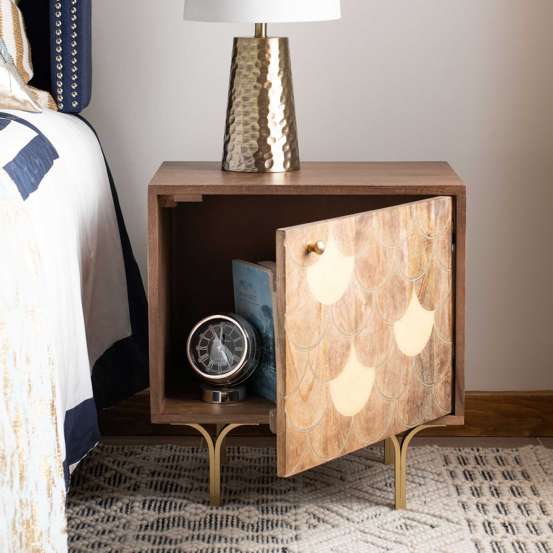 Cecily Nightstand Light Walnut/Brass - Image 10