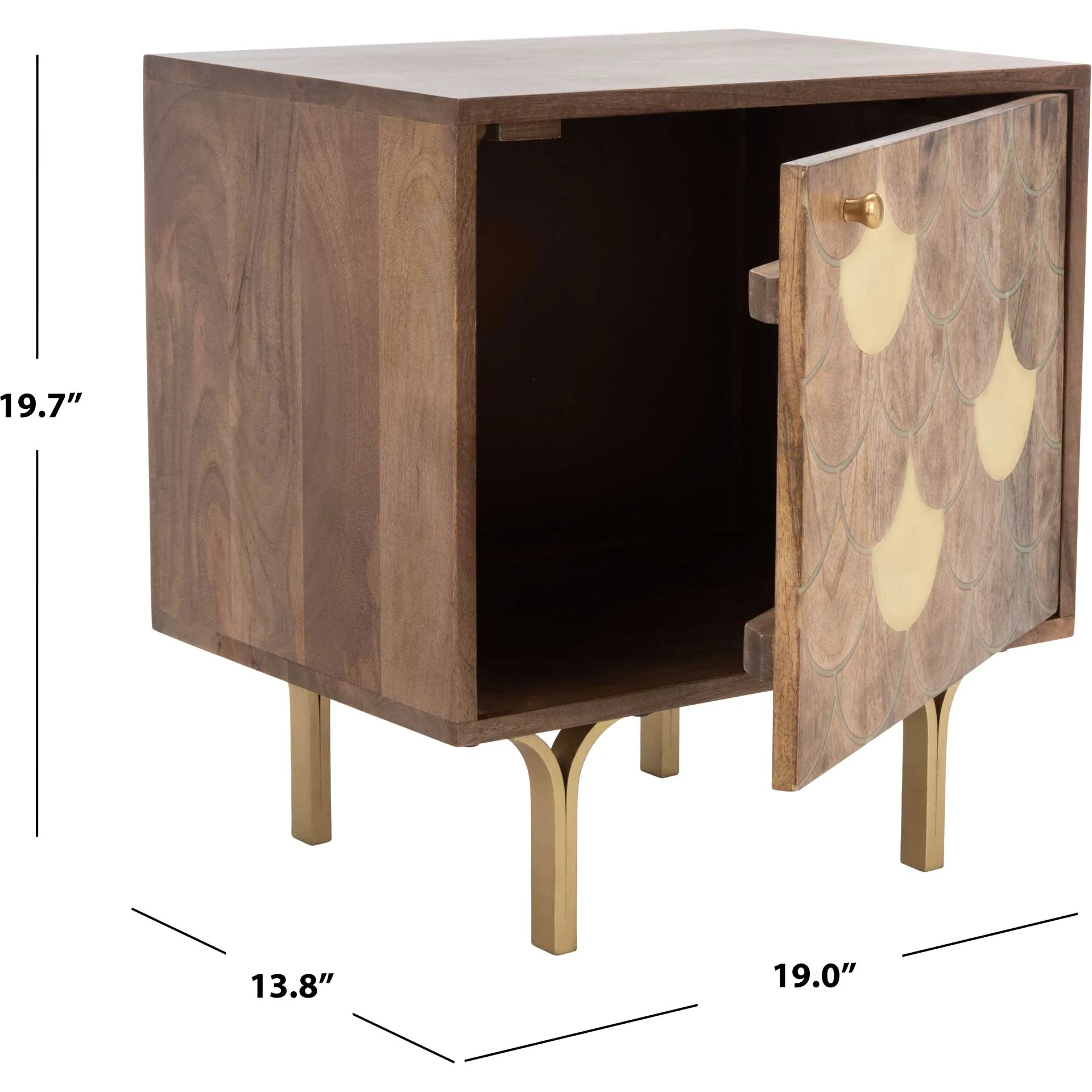 Cecily Nightstand Light Walnut/Brass - Image 11