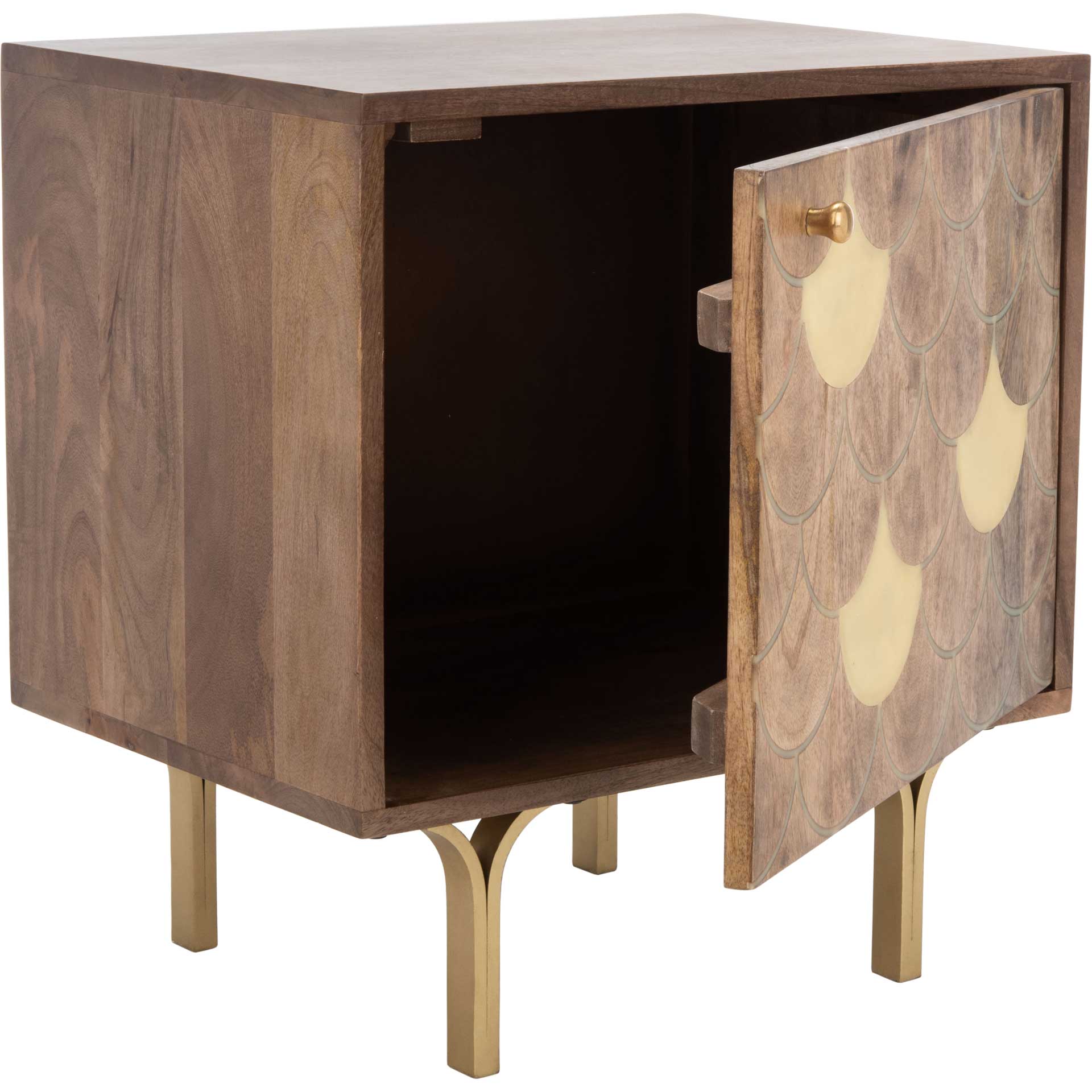 Cecily Nightstand Light Walnut/Brass - Image 2