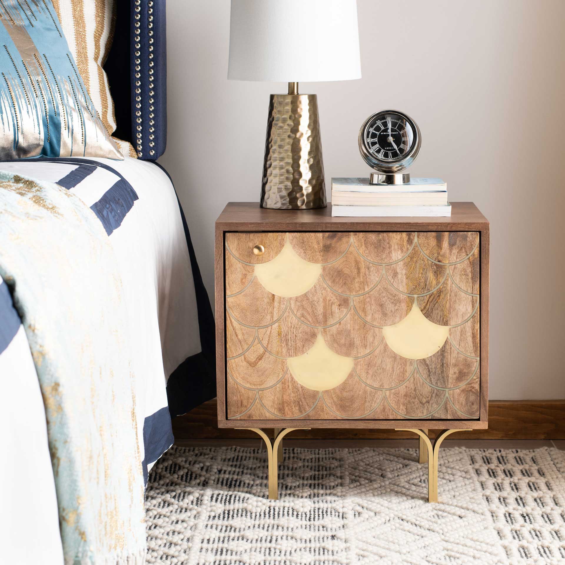 Cecily Nightstand Light Walnut/Brass - Image 9