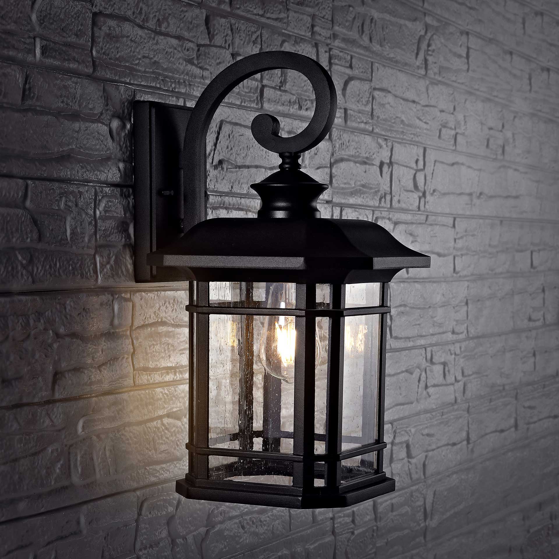 Cedric Outdoor Wall Lantern Black - Image 3